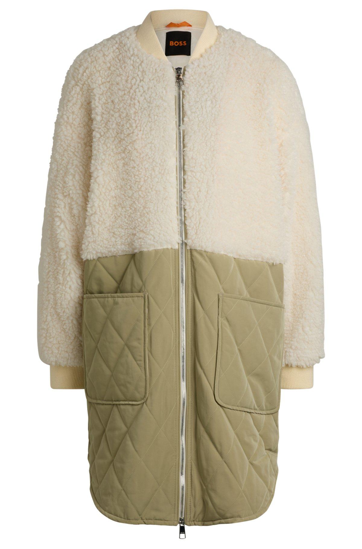 Teddy-paneled quilted jacket Product Image