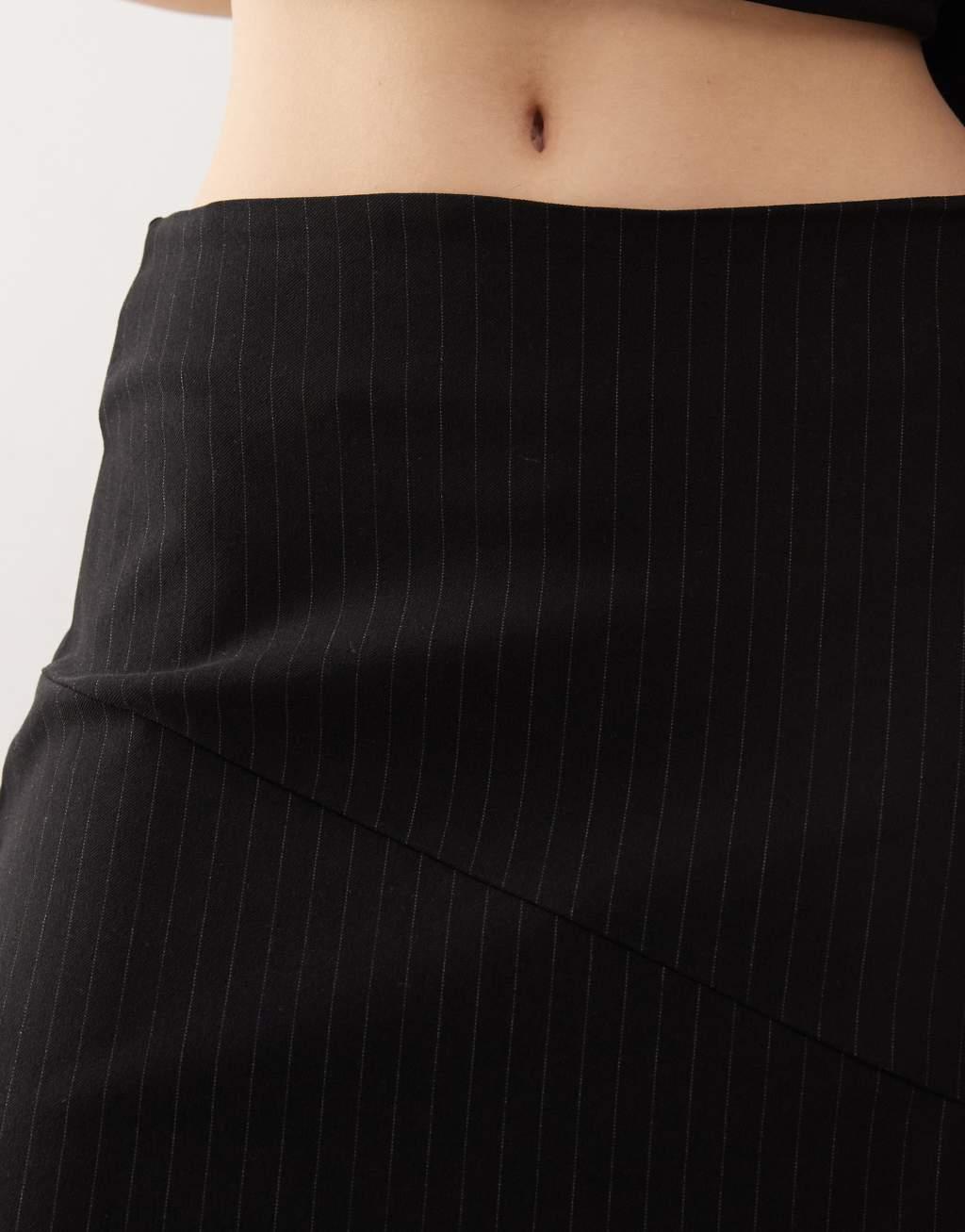 COLLUSION low rise midi skirt in pinstripe Product Image