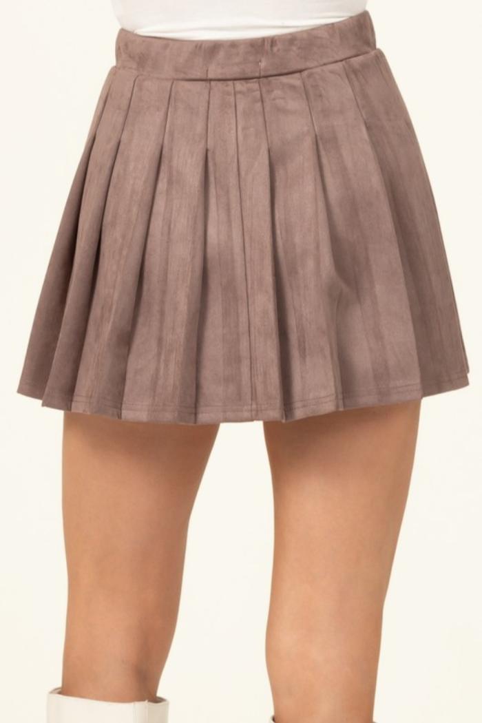 LOVE POEM FAUX SUEDE TENNIS SKIRT Product Image
