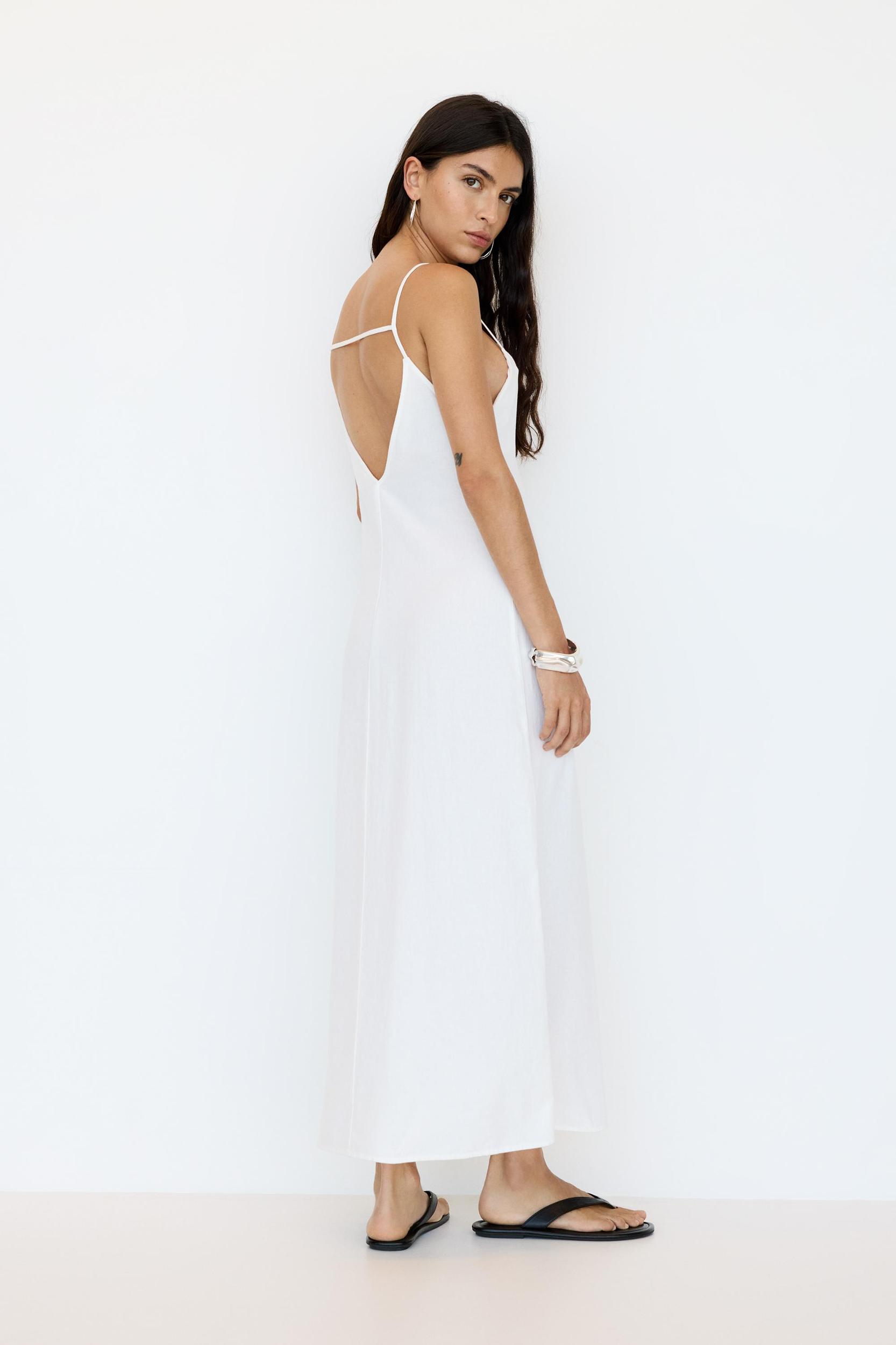Rustic midi dress with straps Product Image