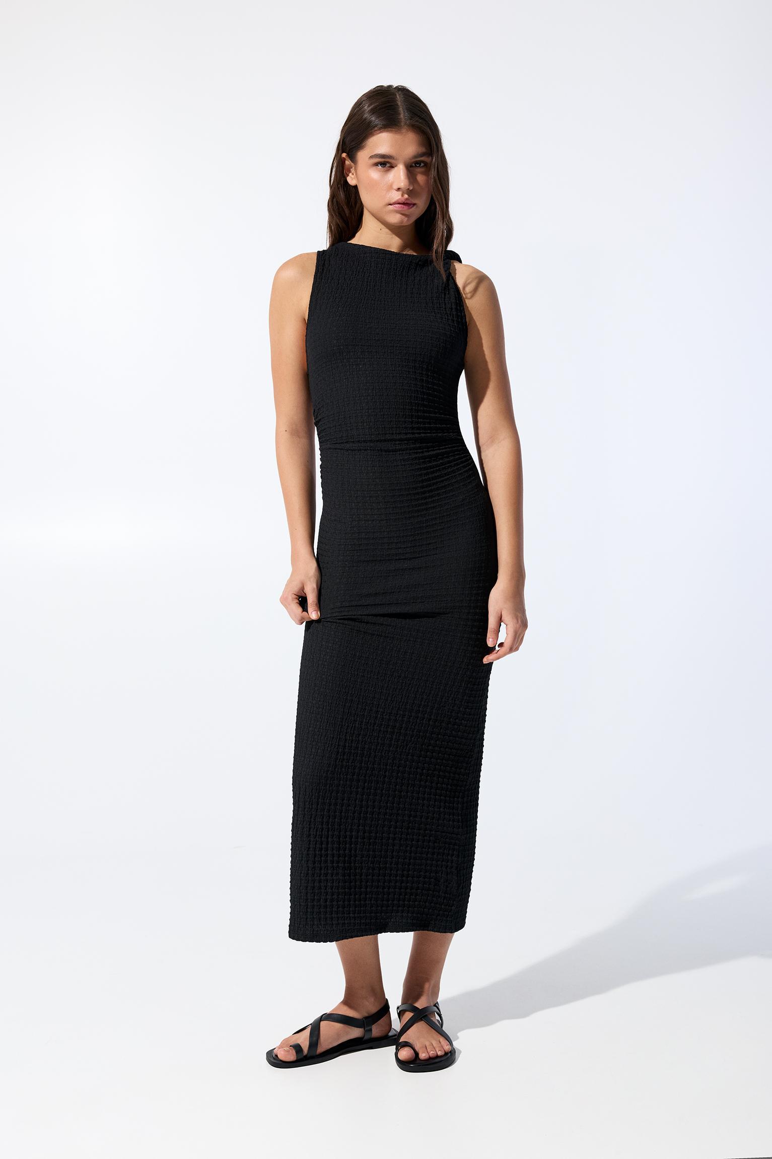 Creased-design midi dress Product Image