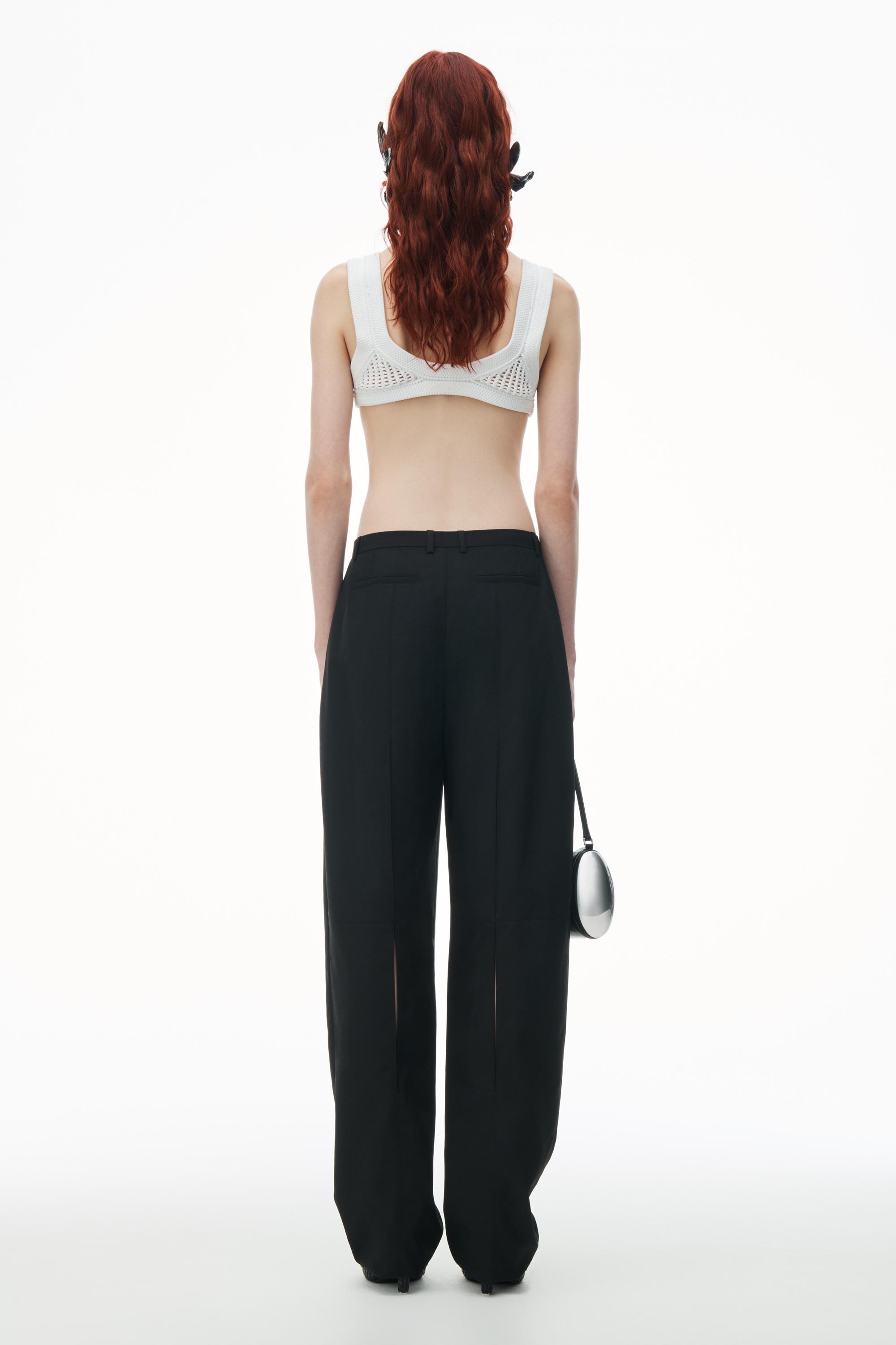 Slit Back Low Waisted Tailored Trouser In Wool Blend Product Image