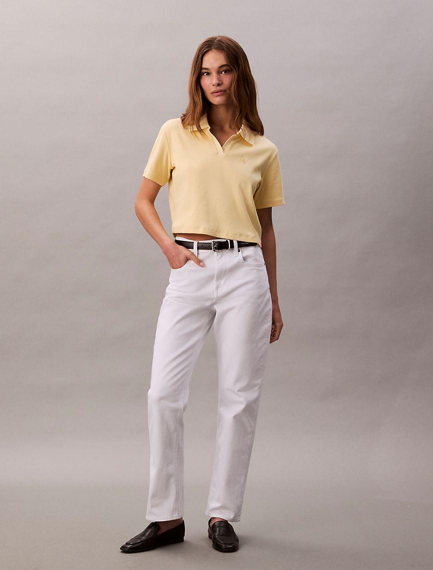 Cotton Contour Rib Polo Tee Product Image