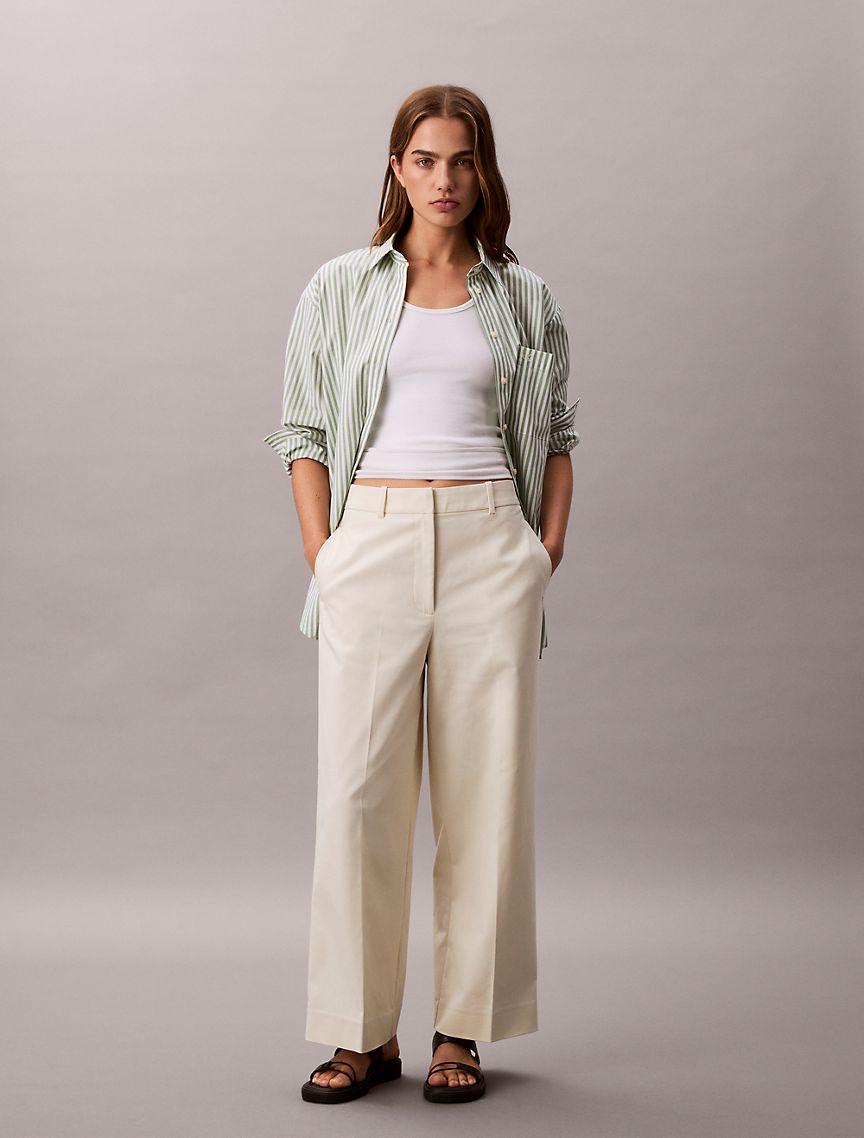 Wide Leg Cropped Chino Pant Product Image