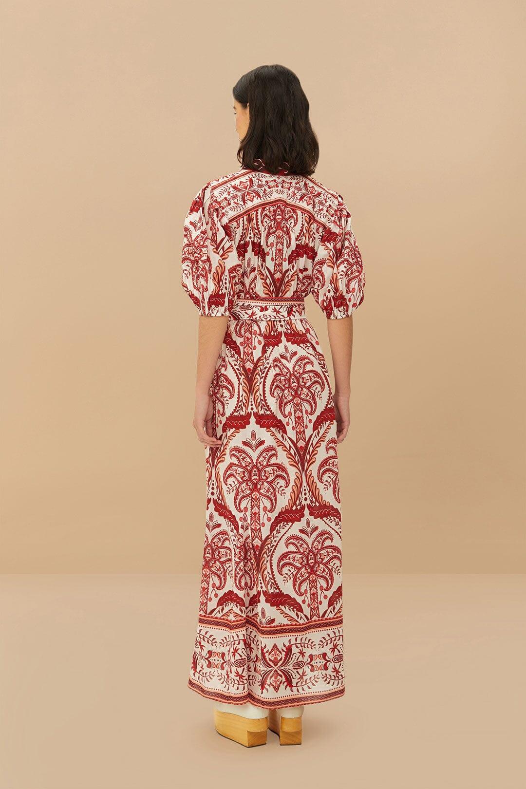 Off-White Green Floral Cascade LENZING™ ECOVERO™ Euroflax™ Midi Dress Product Image