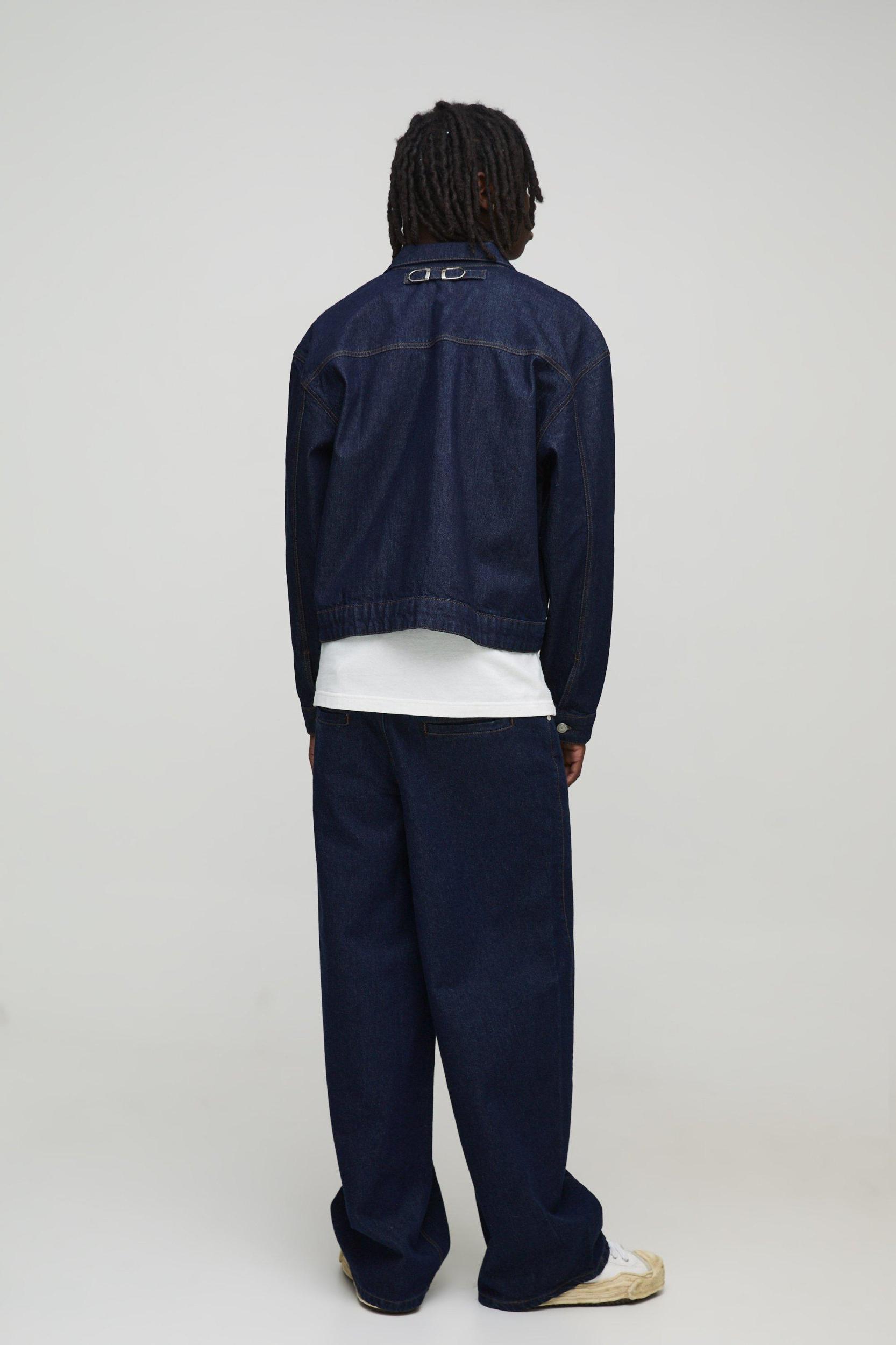 Baggy Contrast Stitch Denim Jeans | boohooMAN USA Product Image