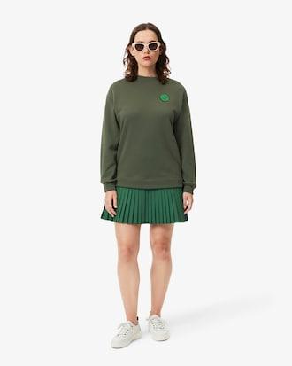 Blended Fabric Pleated Sweatshirt Dress Product Image