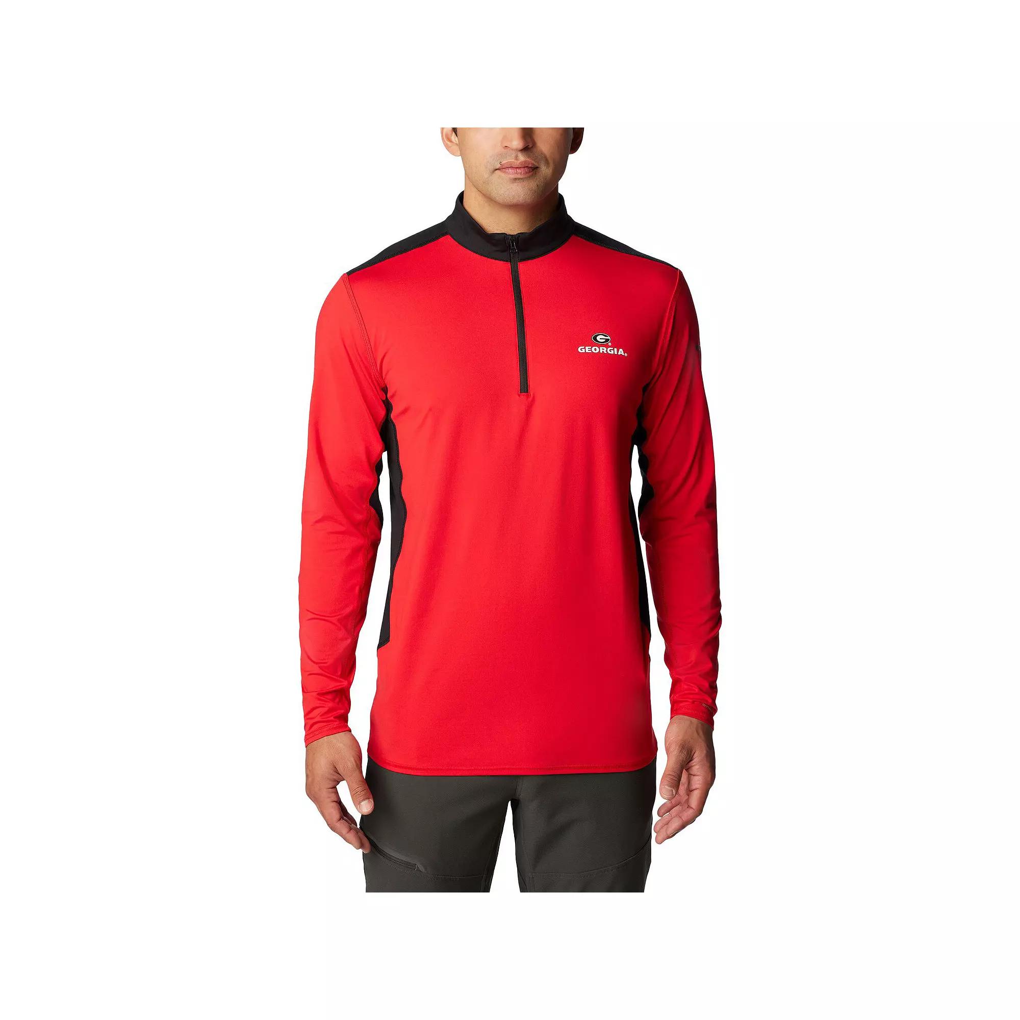 Men's Columbia Red Georgia Bulldogs Tech Trail™ Omni-Shade Quarter-Zip Top,  Product Image