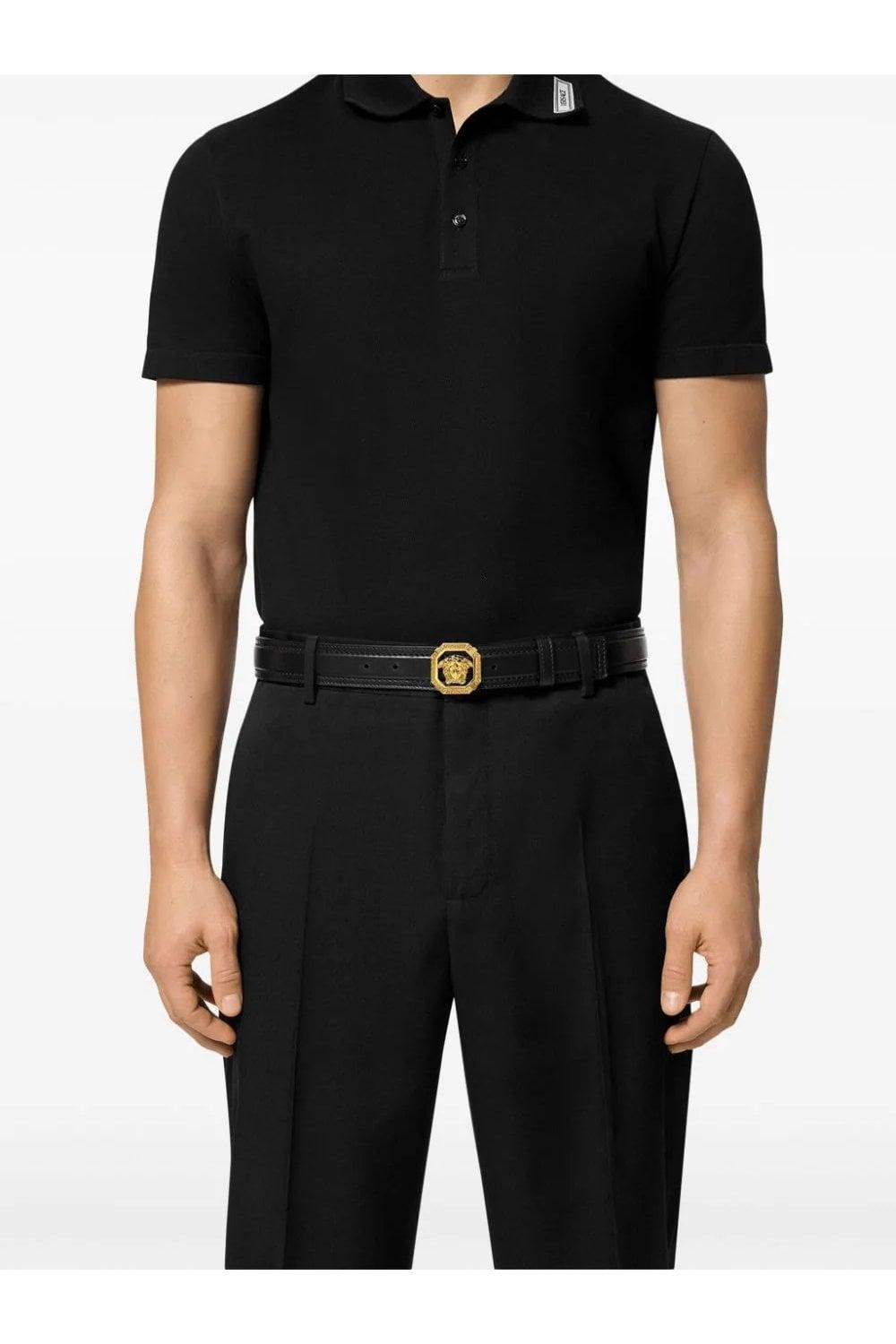 VERSACE La Medusa Leather Belt Man Belt Black Size 39.5 Calfskin Product Image