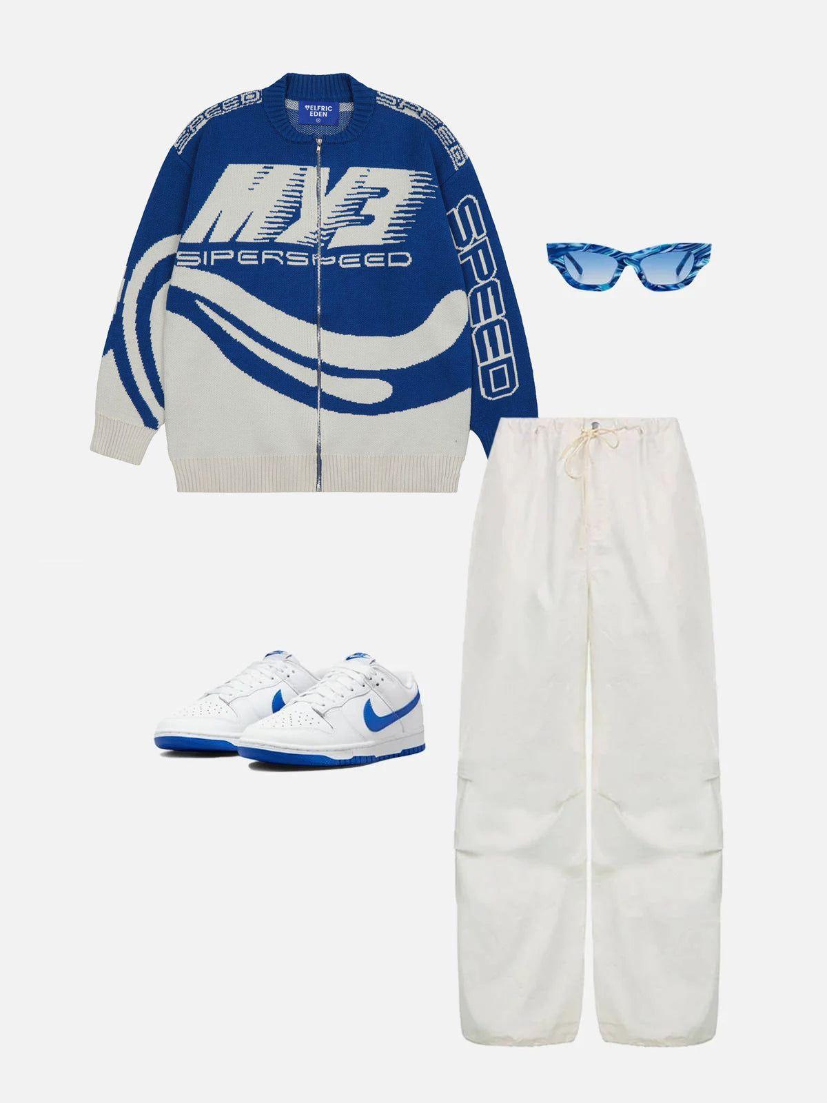 Aelfric Eden Color Block Racing Cardigan Product Image