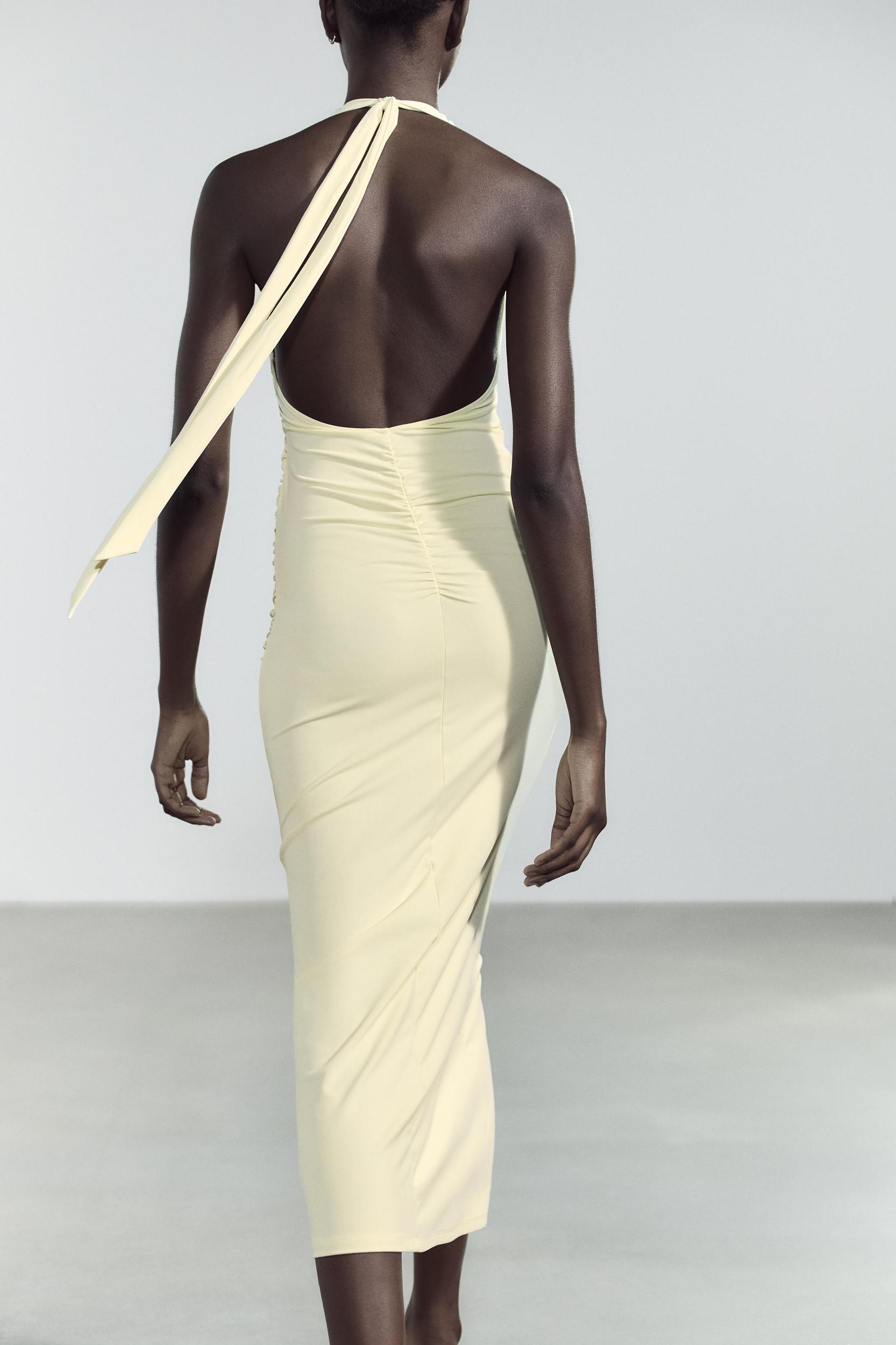 HALTER POLYAMIDE MAXI DRESS Product Image