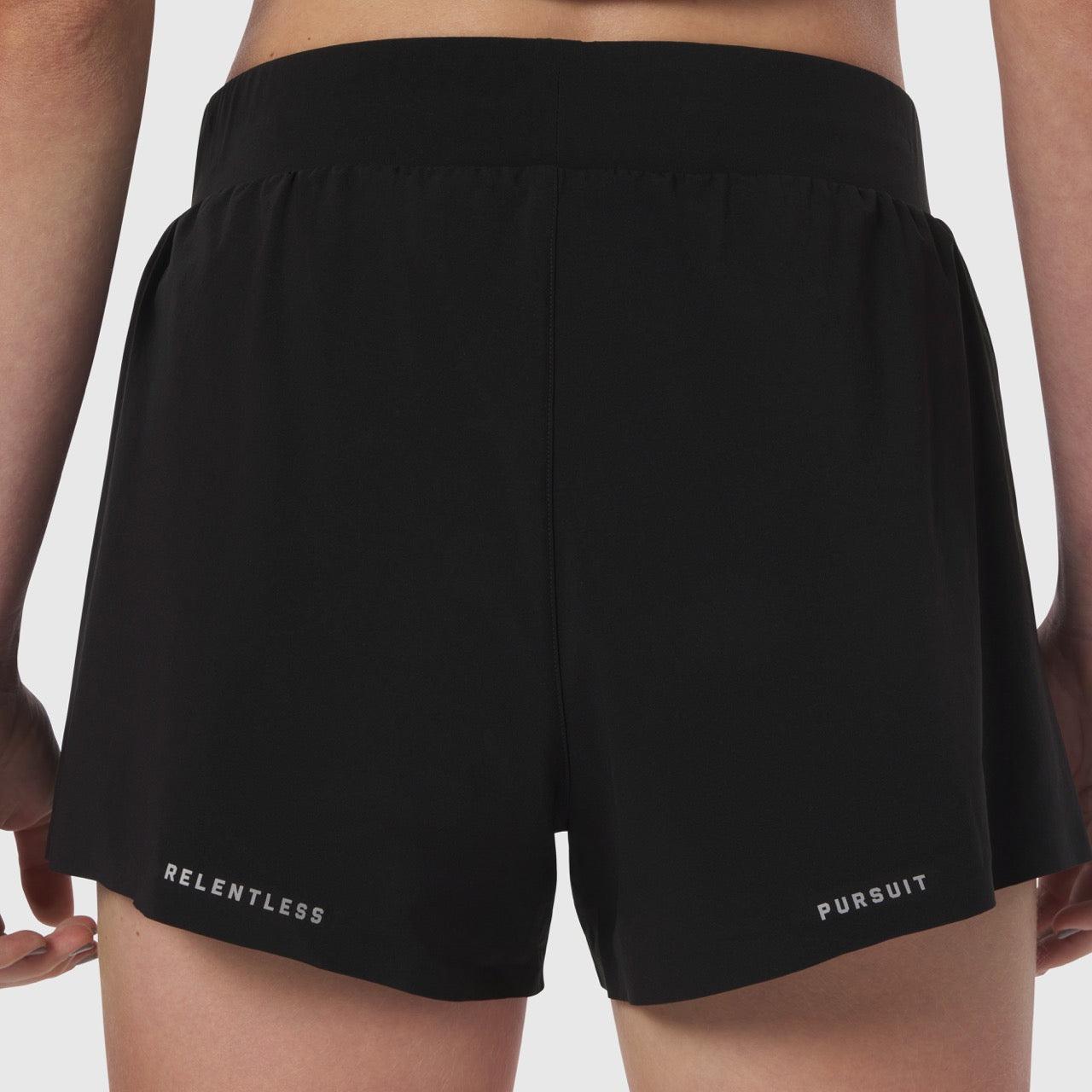 W026. Aerotex™ Side Split Run Short - Black Product Image