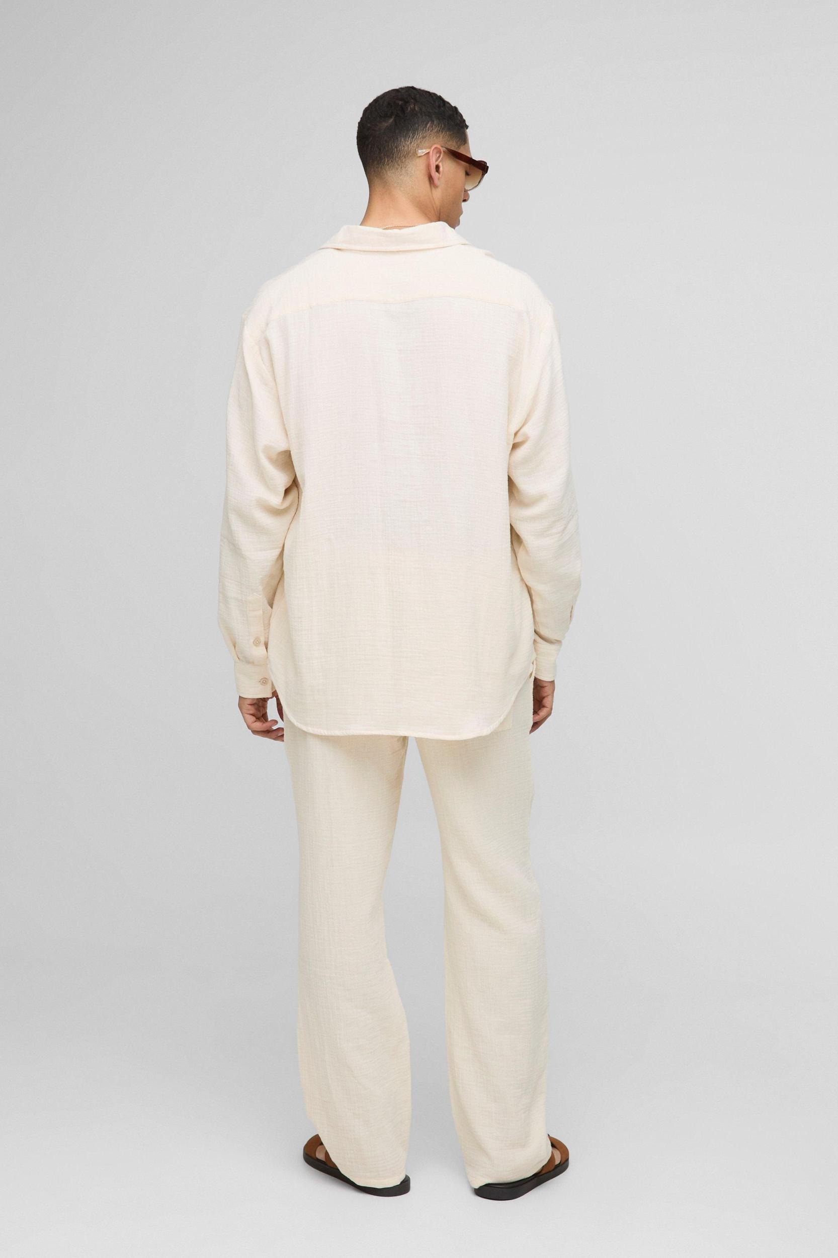 Super Oversized Relaxed Cheesecloth Shirt | boohooMAN USA Product Image