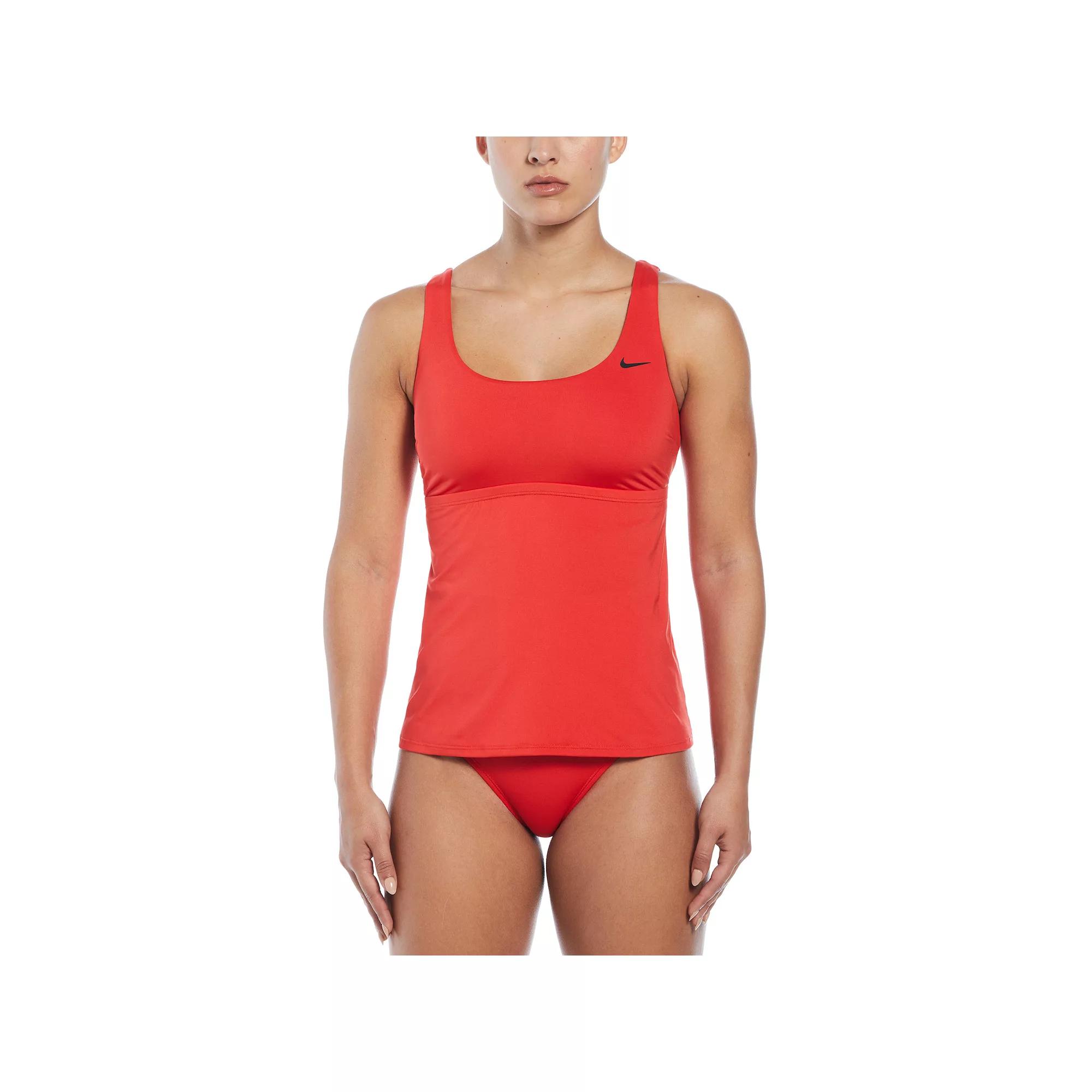 Womens Nike Essential Scoopneck Tankini Top Lt Red Product Image