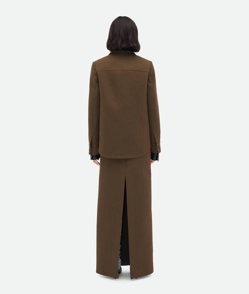 Women's Soft Wool Twill Overshirt in Dark jute melange Product Image