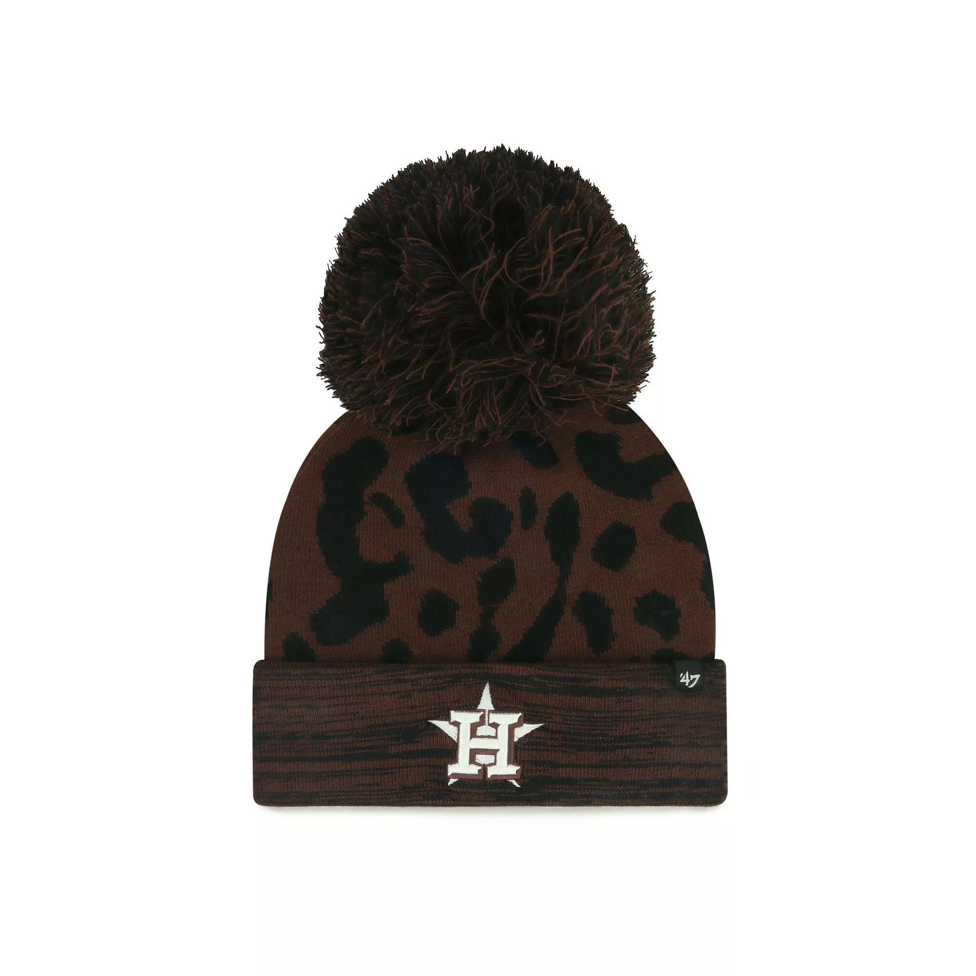 Women's '47 Brown Houston Astros Rosette Cuffed Knit Hat with Pom Product Image