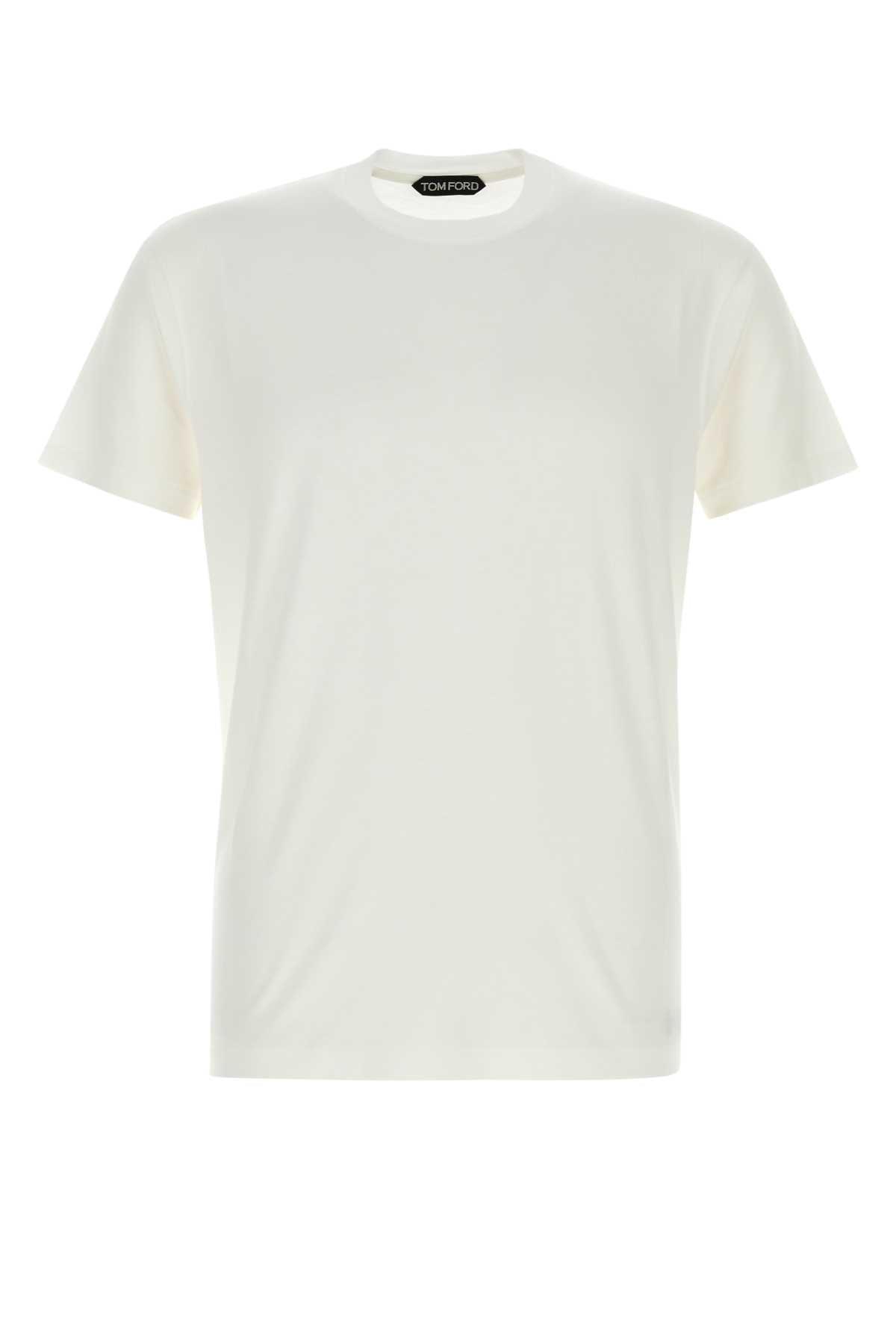 TOM FORD Stretch Cotton & Modal Jersey T-shirt In White Product Image