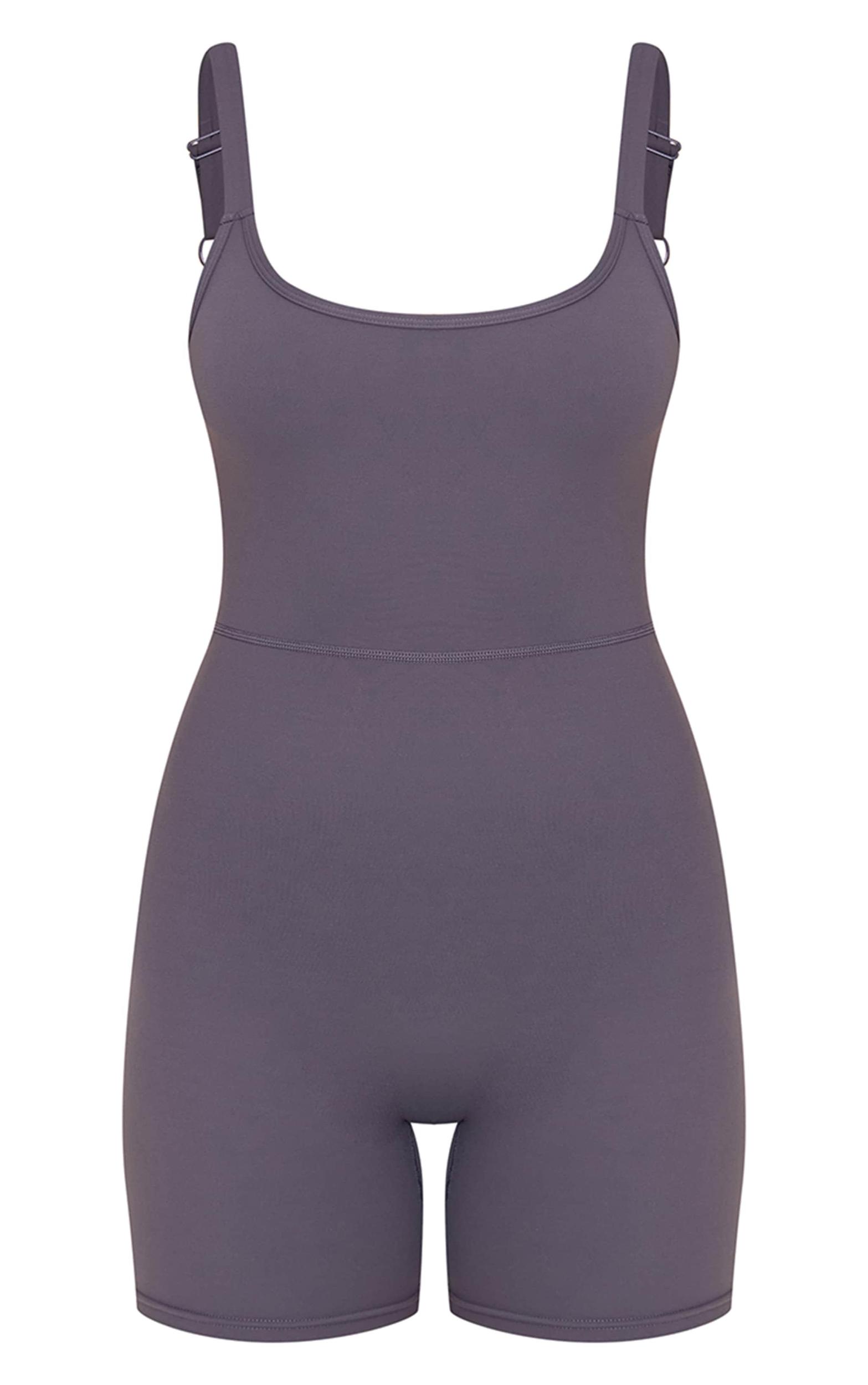 Charcoal Sculpt Low Back Strappy Unitard Product Image