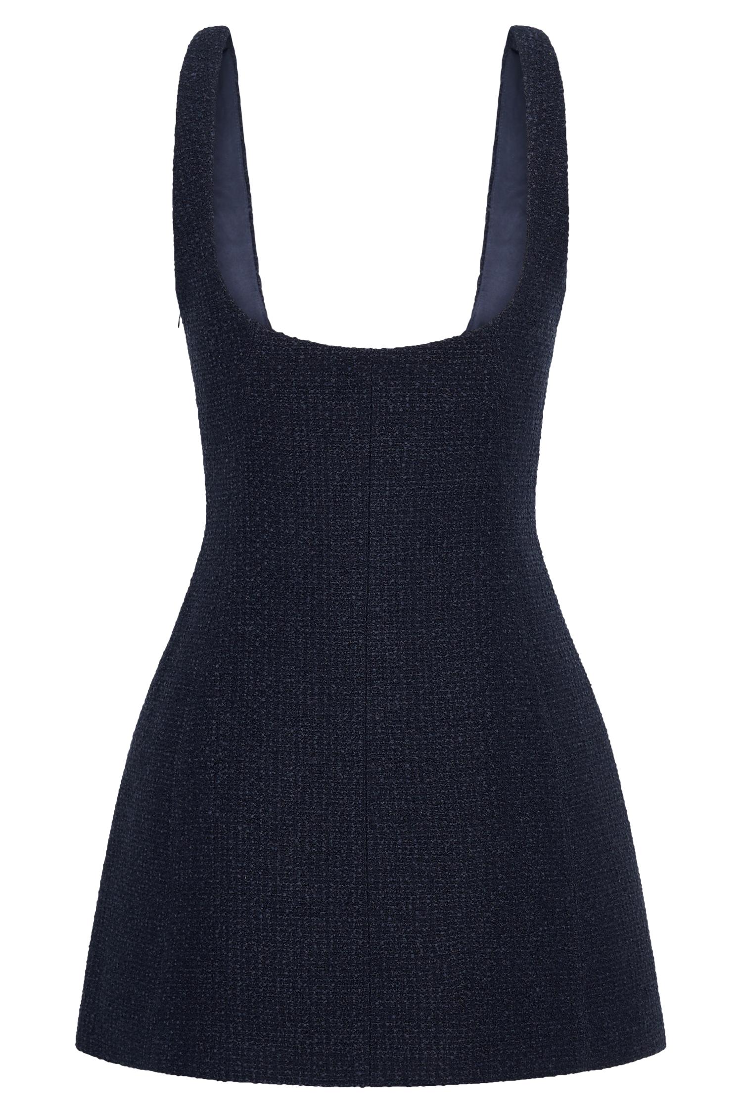 Beth Boucle Mini Dress - Navy Product Image