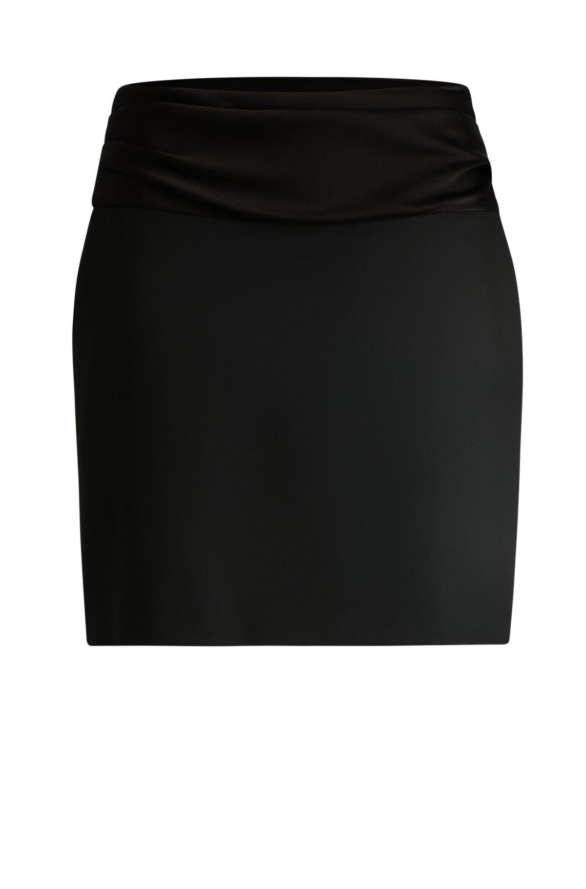 BOSS - Mini skirt with shiny waistband - Black Product Image