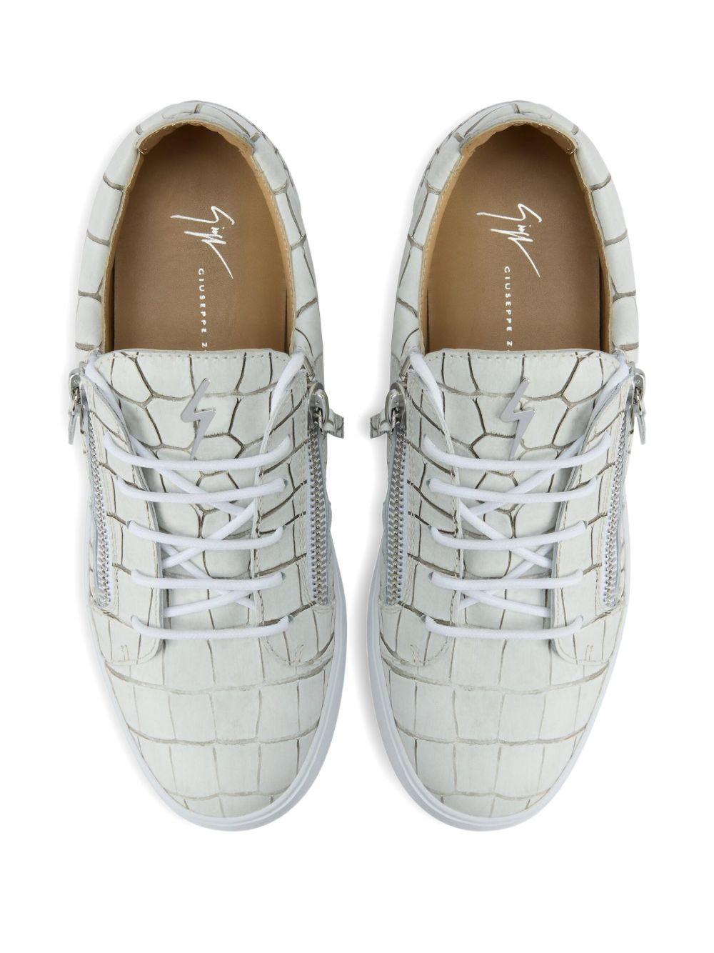 Frankie crocodile-effect zip sneakers Product Image