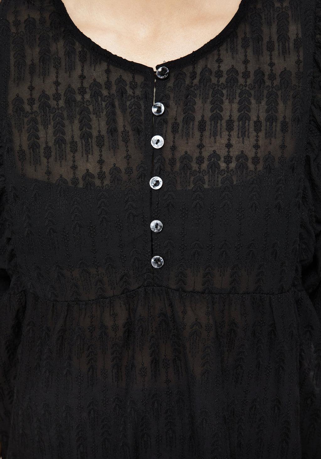 Evangeline Button Up Peplum Blouse Top Product Image