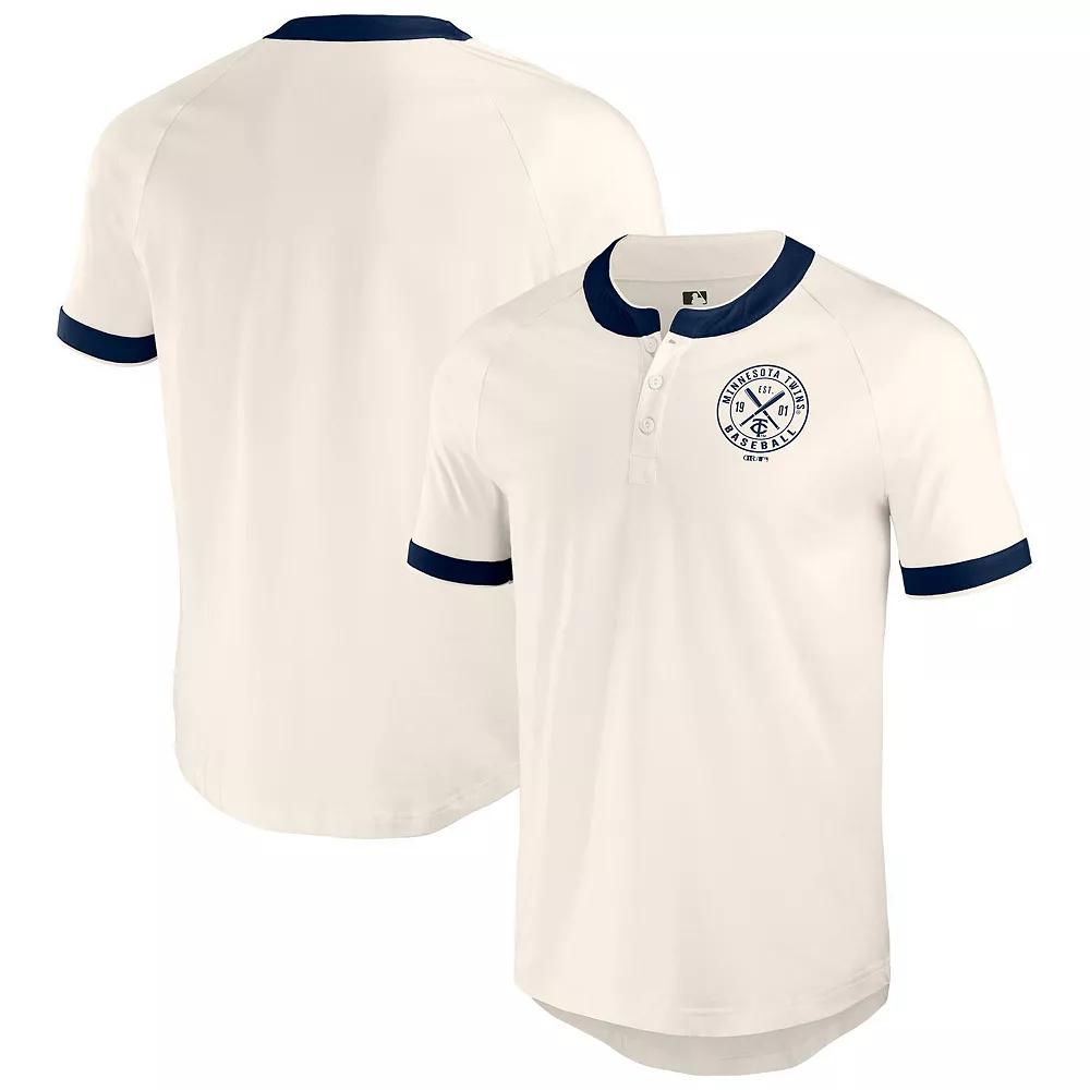 Men's Darius Rucker Collection by Fanatics White Cleveland Guardians Henley Raglan T-Shirt, Size: Medium, Grd White Product Image