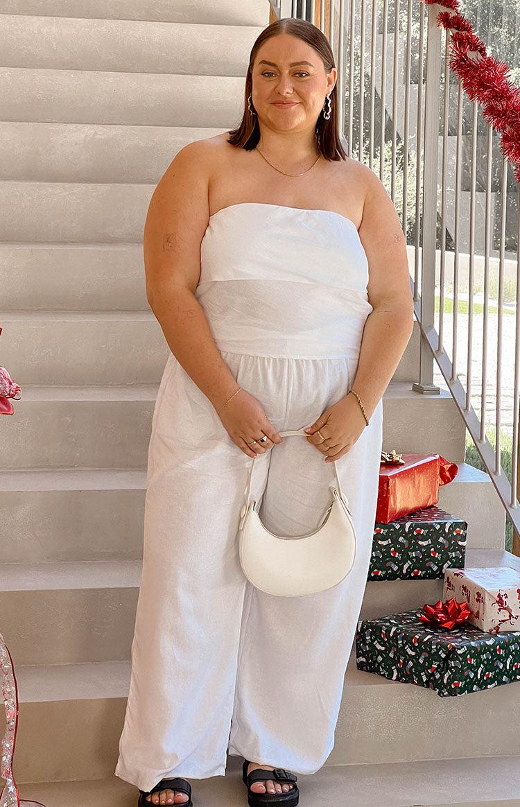 Moana White Linen Blend Pants Product Image