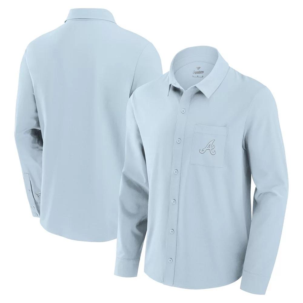 Men's Fanatics Light Blue Chicago Cubs Front Office Long Sleeve Button-Up Shirt,  Product Image