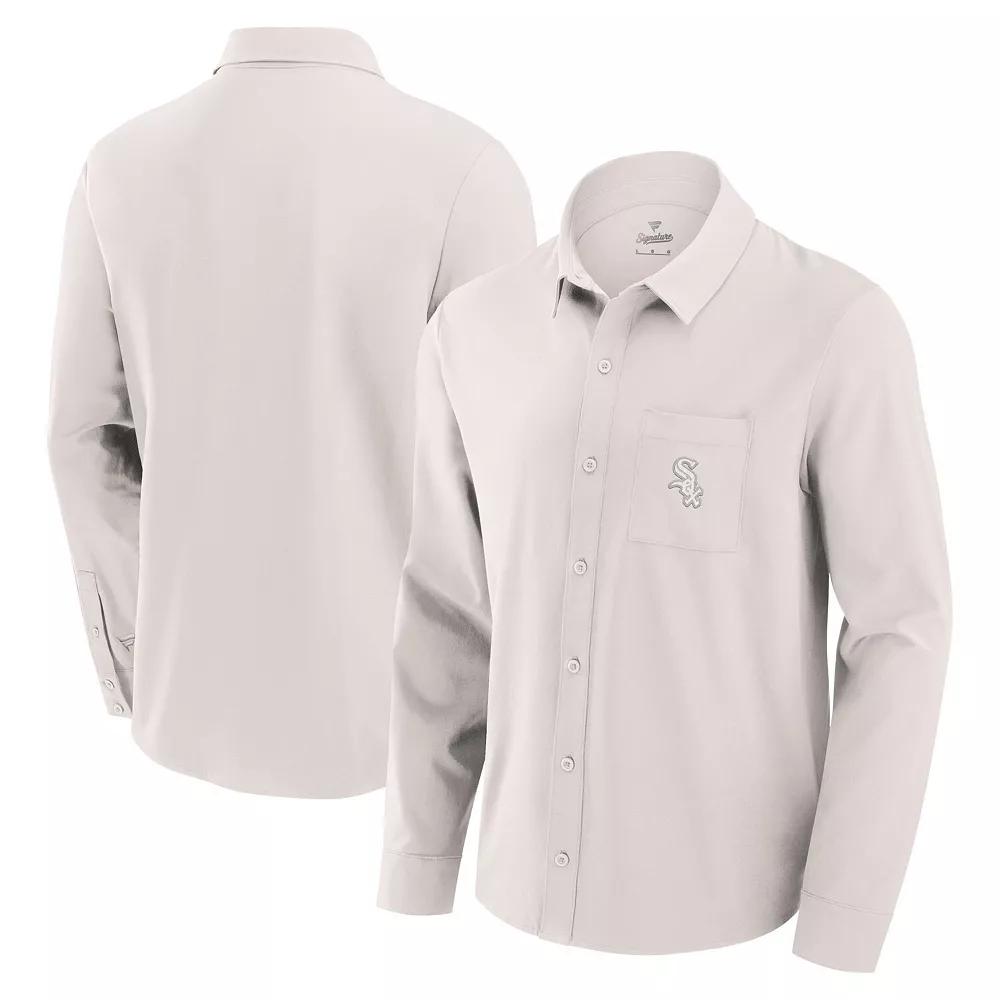 Men's Fanatics Cream Chicago White Sox Front Office Long Sleeve Button-Up Shirt,  Product Image