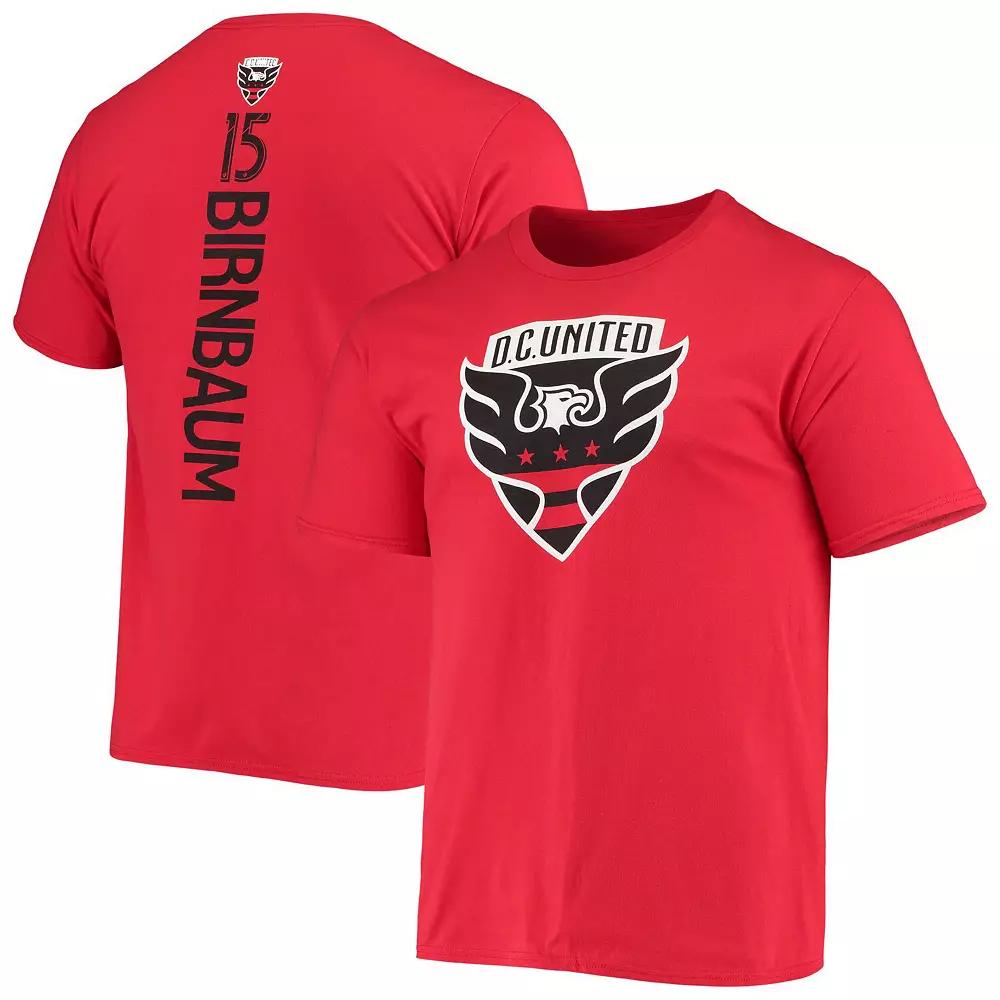 Men's Fanatics Branded Steve Birnbaum Red D.C. United Backer Name & Number T-Shirt, Size: Large, Dcu Red Product Image