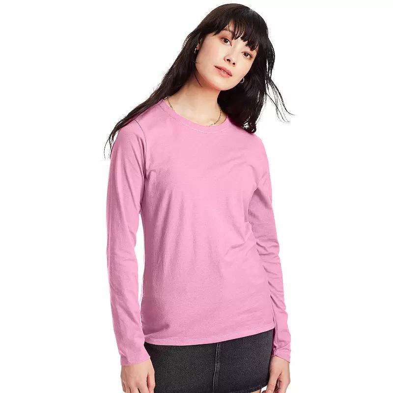 Women's Hanes® Originals Long Sleeve Crewneck Tee,  Product Image