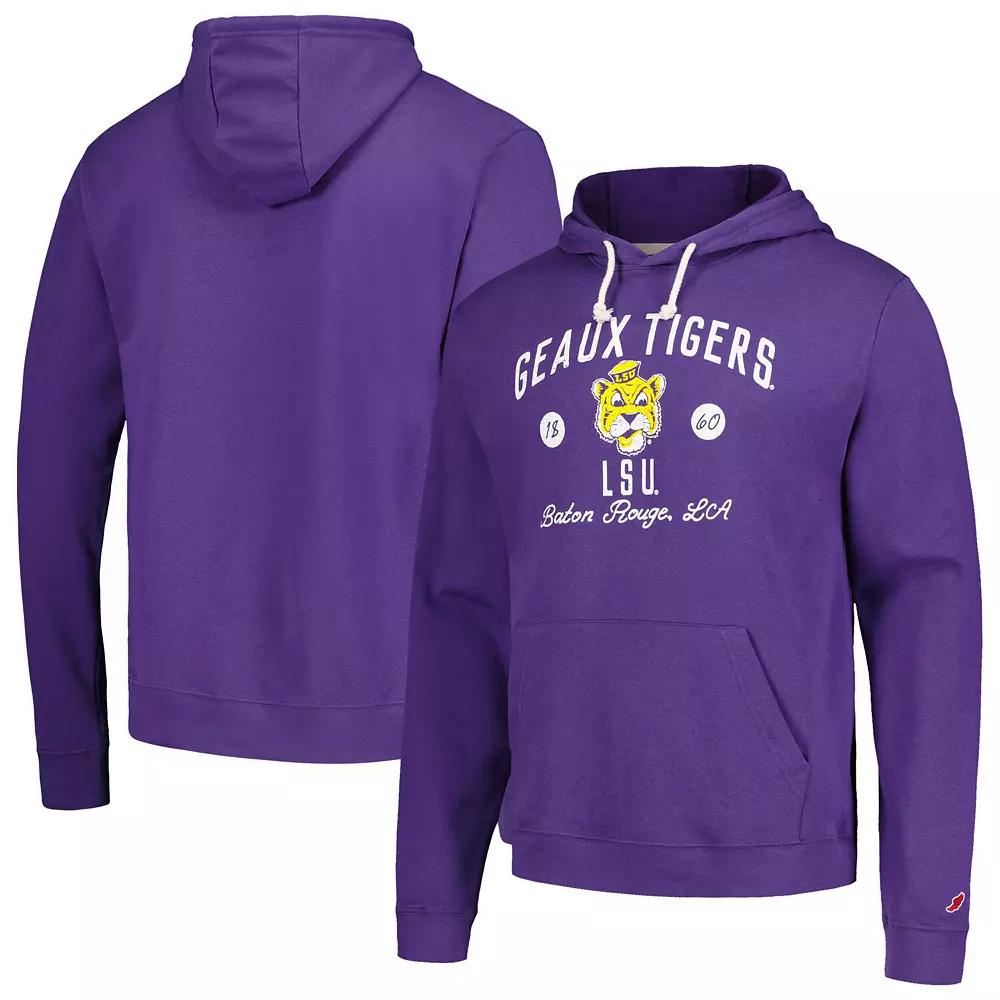 Men's League Collegiate Wear Purple LSU Tigers Bendy Arch Essential Pullover Hoodie,  Product Image
