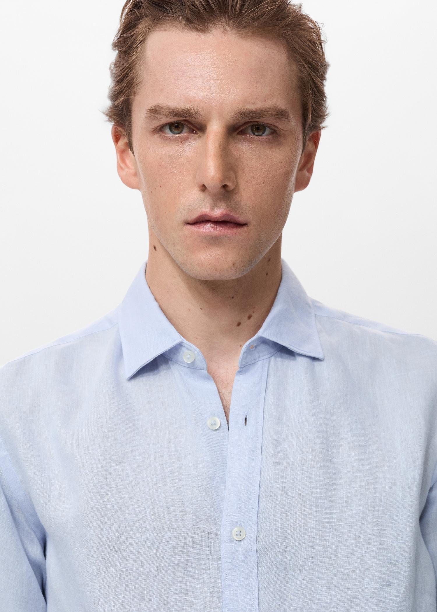 Linen 100% shirt - Men | MANGO USA Product Image