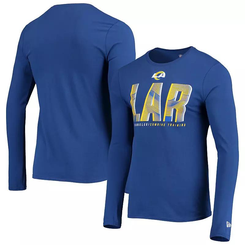Mens New Era Royal Los Angeles Rams Combine Authentic Static Abbreviation Long Sleeve T-Shirt Product Image