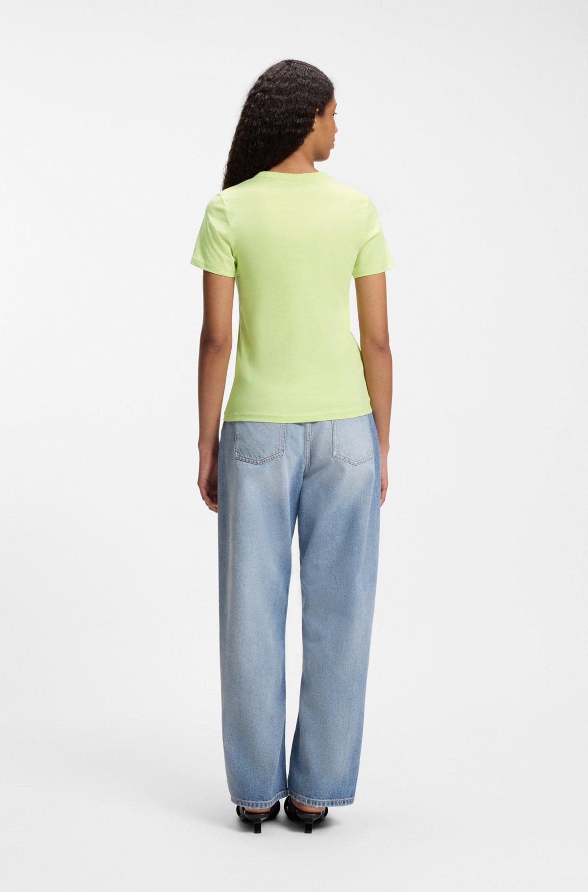 Slim-fit T-shirt in cotton with blue boxed logo Product Image