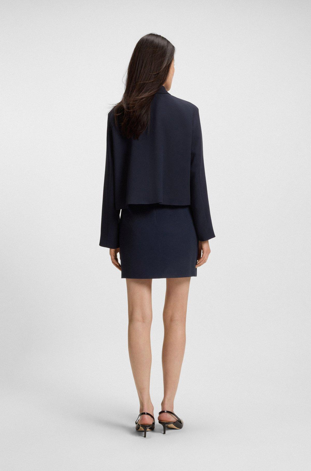 BOSS - Crepe blazer with concealed closure - Dark Blue Product Image