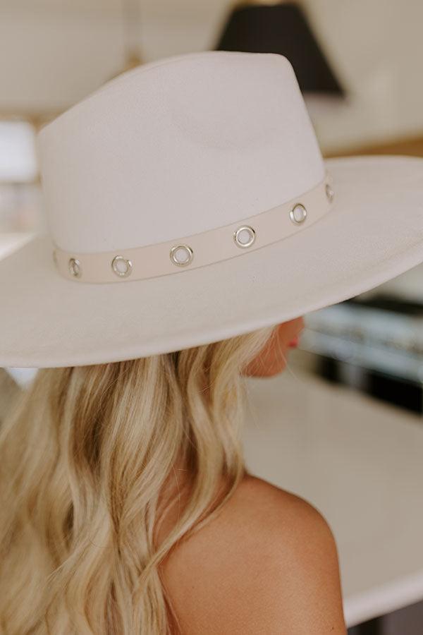 Uptown Charm Faux Suede Fedora in Ivory Product Image