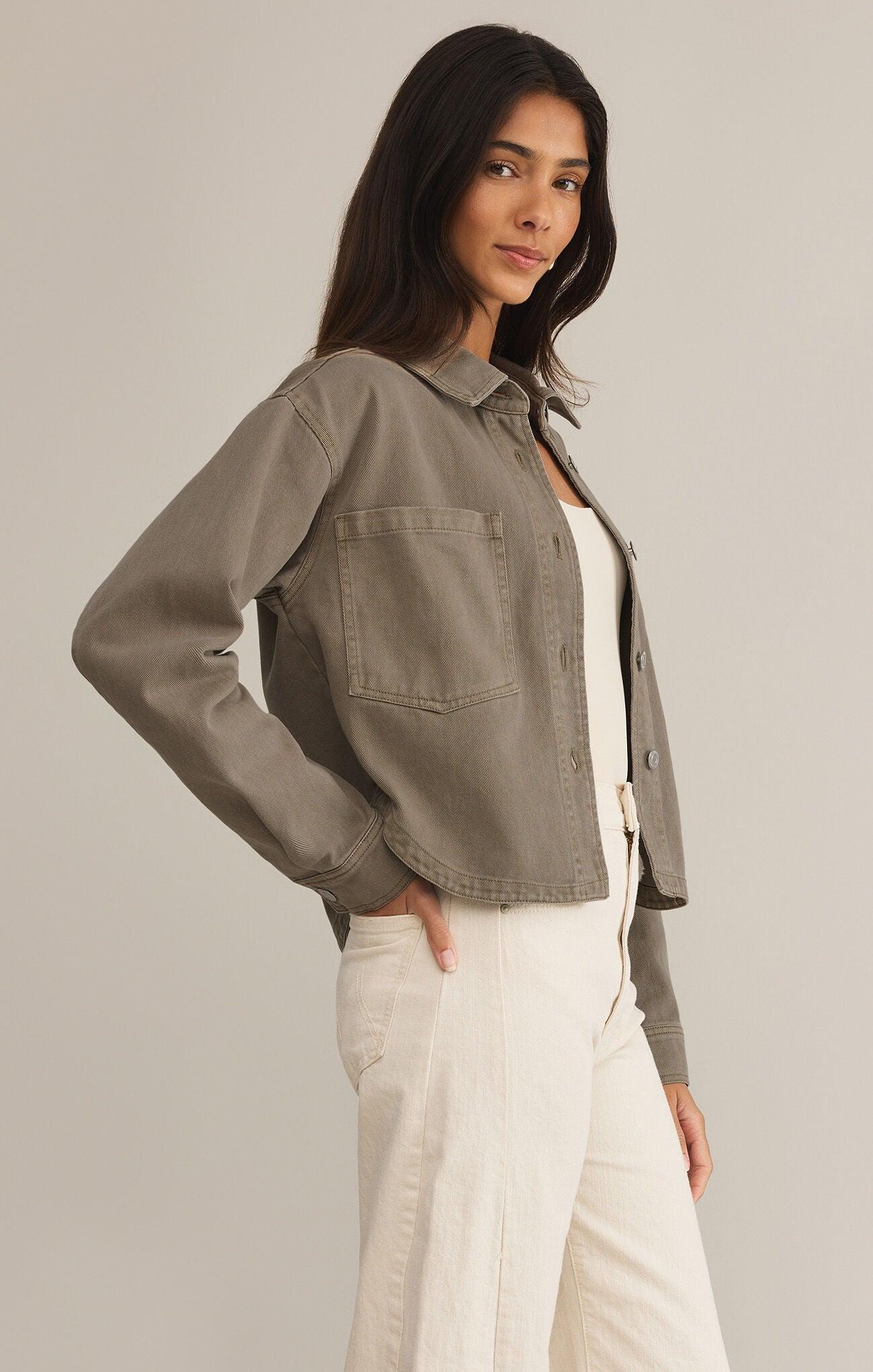 All Day Cropped Denim Jacket Product Image