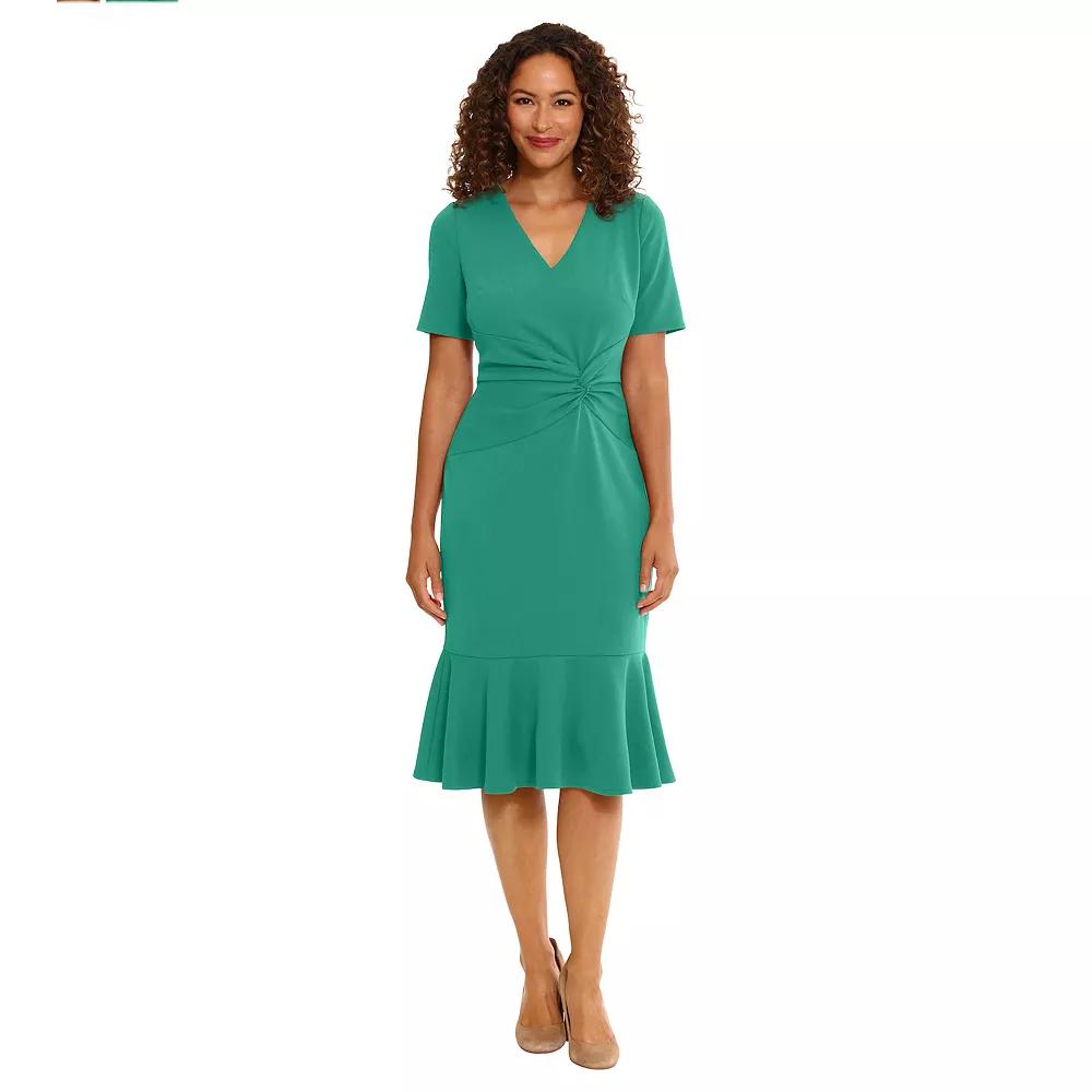 Women's London Times Flounce Midi Twist Dress,  Product Image