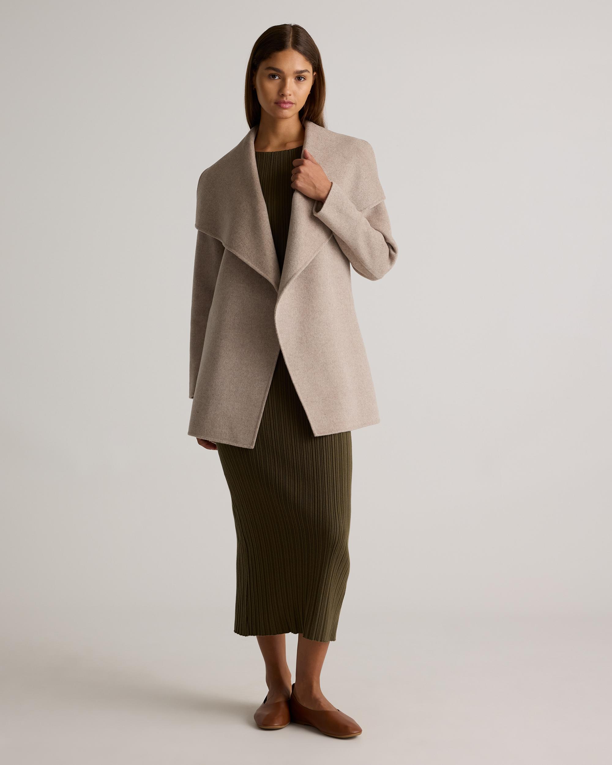 Quince | Women's Double-Faced Merino Wool Draped Collar Short Wrap Coat Product Image