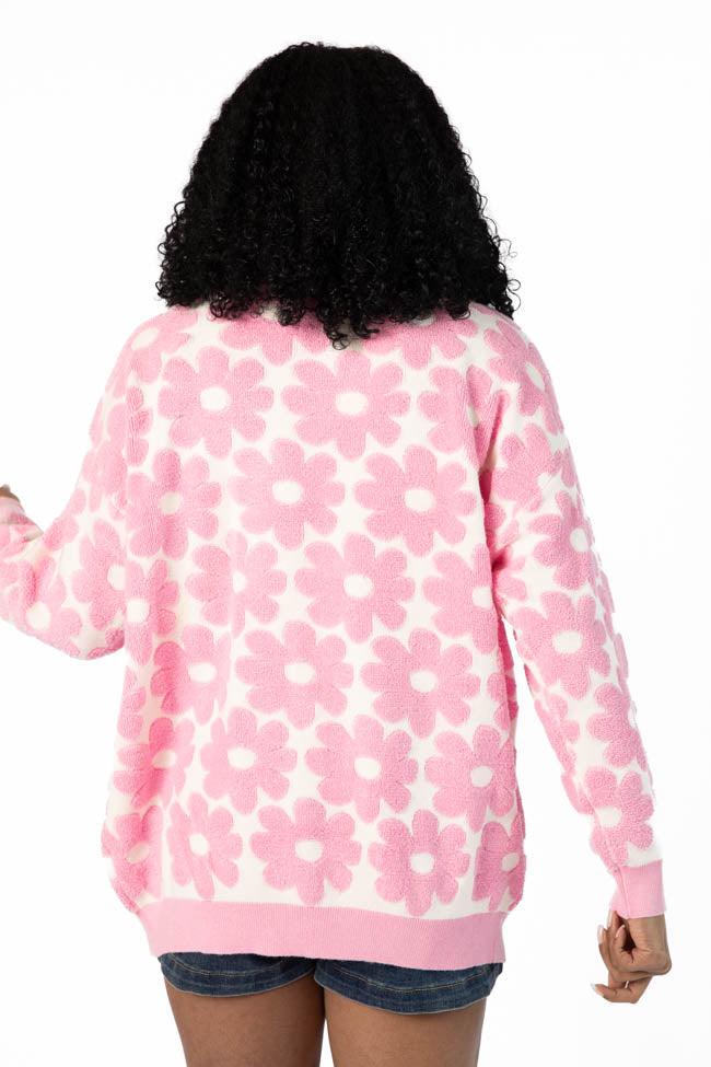 Better Believe It Pink Floral Print Terry Cloth Cardigan FINAL SALE Product Image
