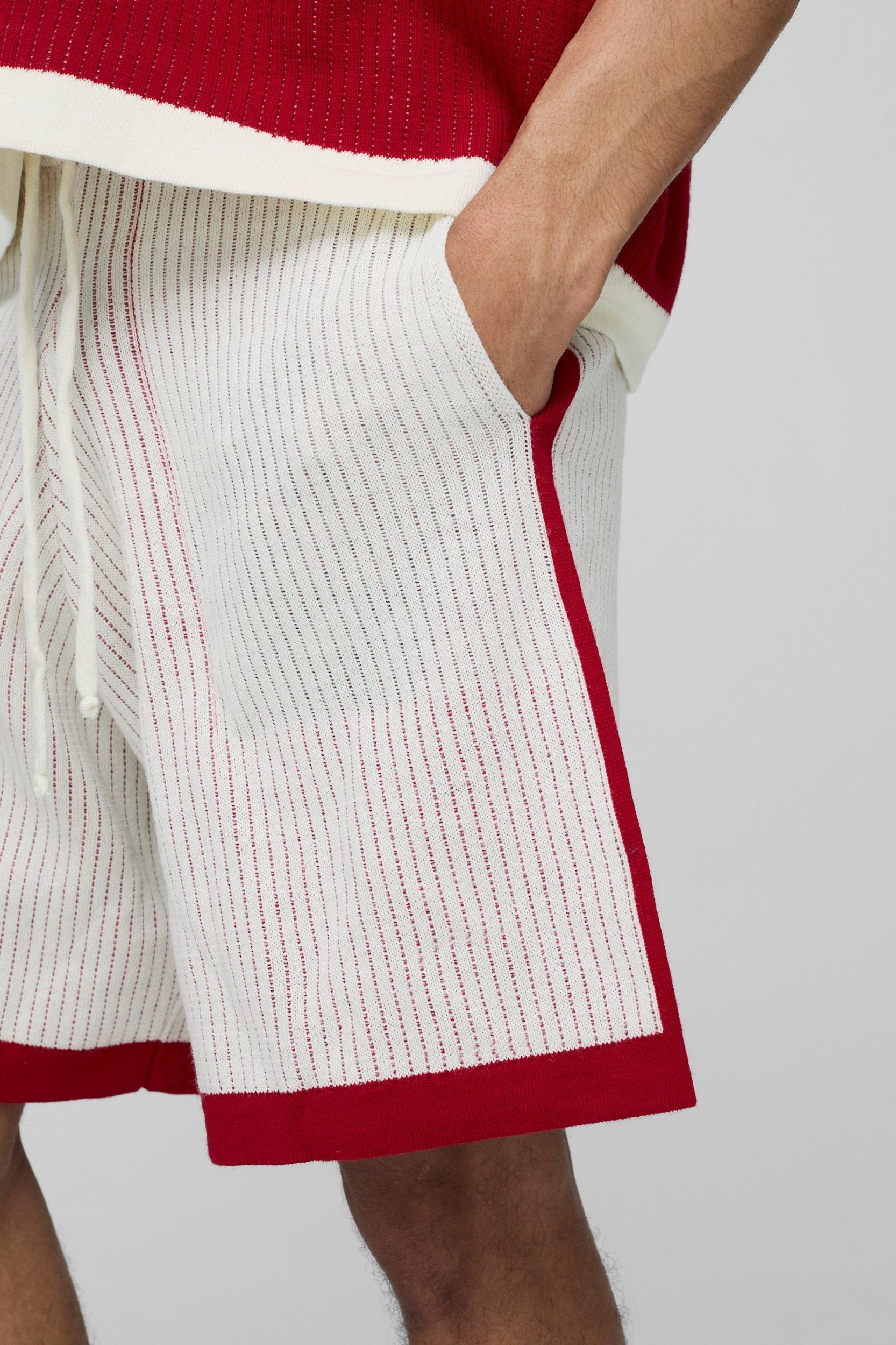 Relaxed Rib Knitted Short | boohooMAN USA Product Image