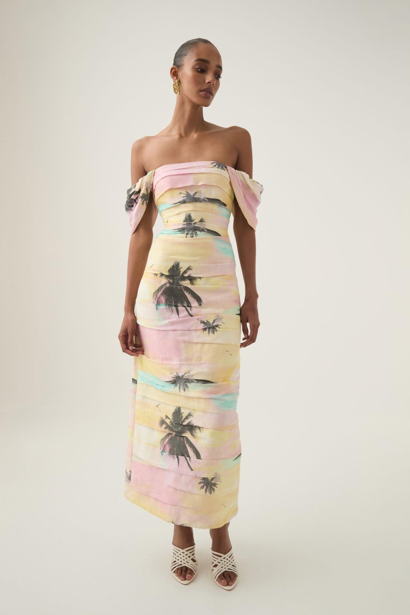 Zara Gathered Maxi Dress Product Image