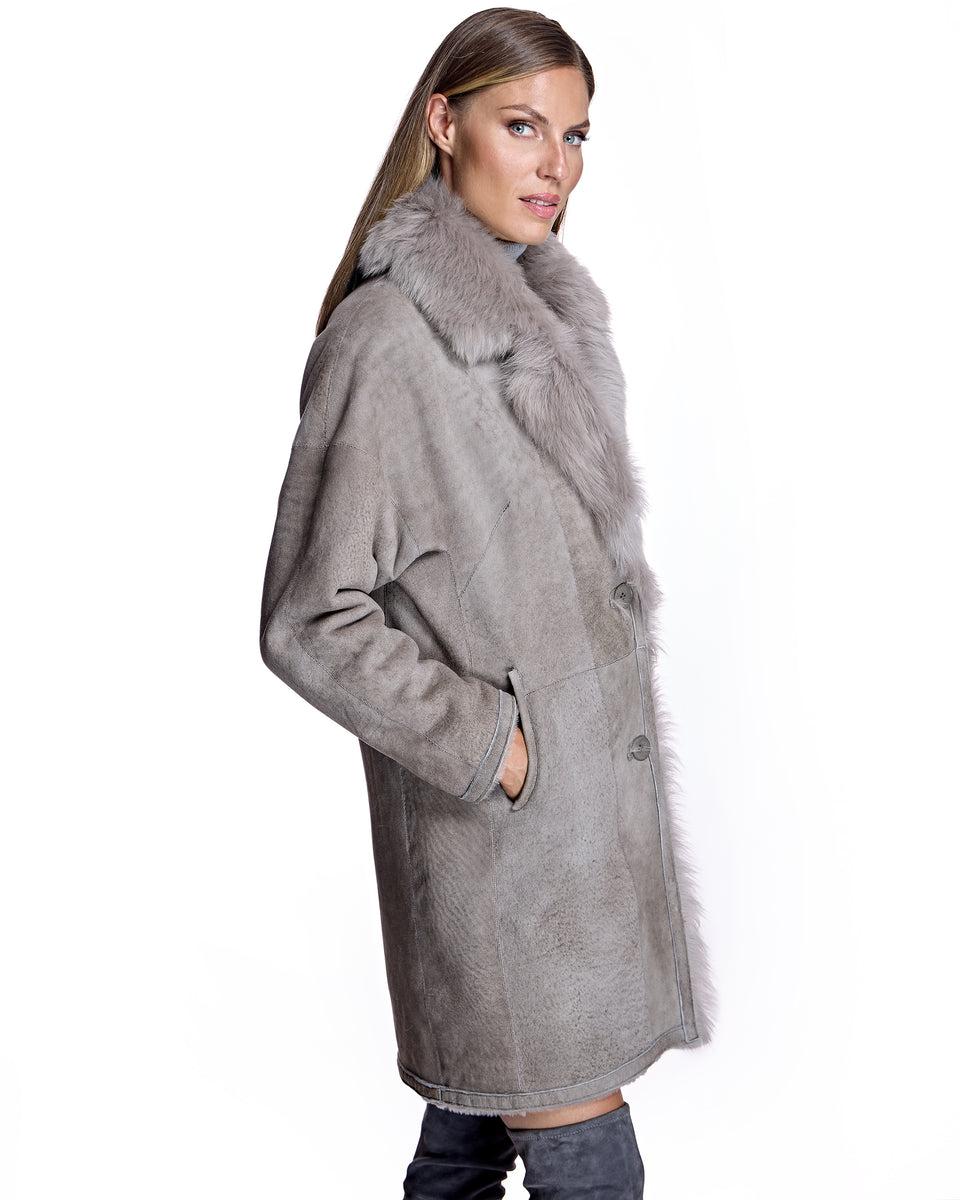 Julia & Stella by Maximilian Reversible Shearling Jacket-Maximilian Product Image