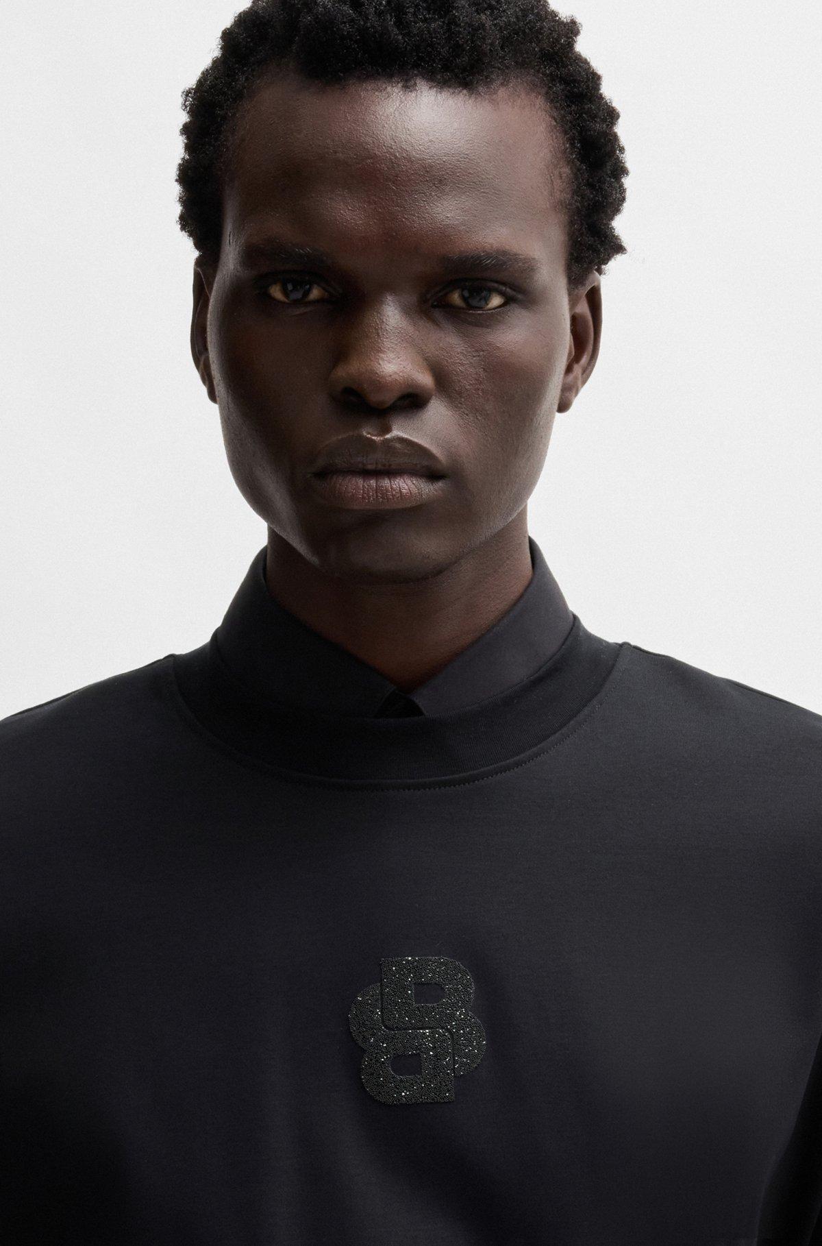 Cotton sweatshirt in relaxed fit with Double B monogram Product Image