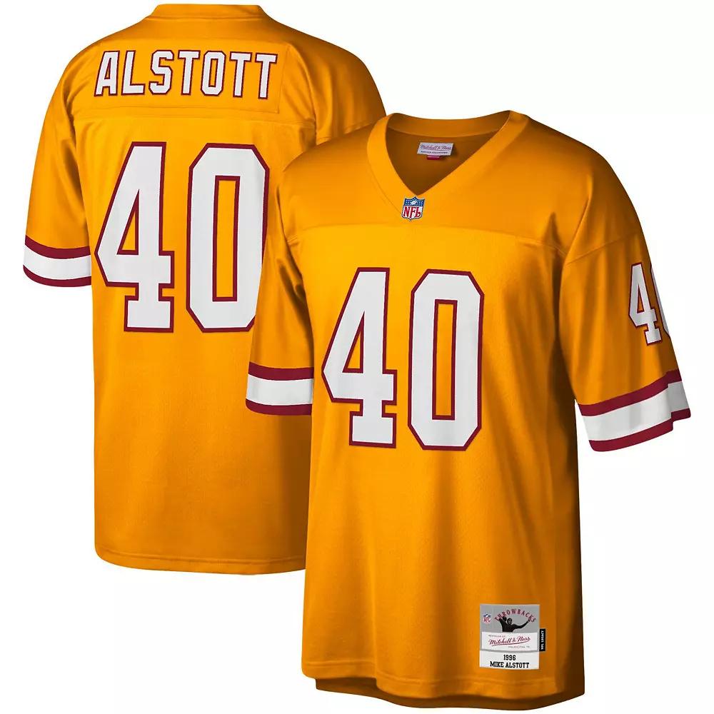 Men's Mitchell & Ness Mike Alstott Orange Tampa Bay Buccaneers Big & Tall 1996 Retired Player Replica Jersey,  Product Image
