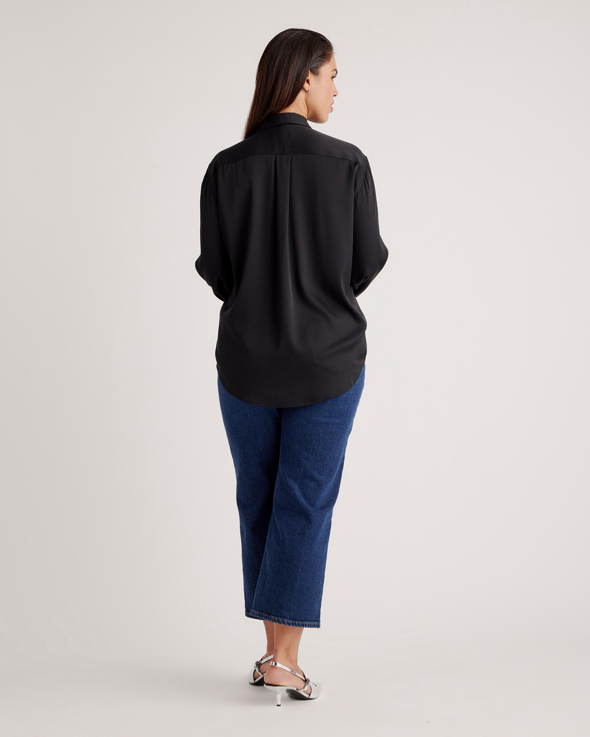 Quince | Women's Washable Stretch Silk Utility Long Sleeve Blouse Product Image