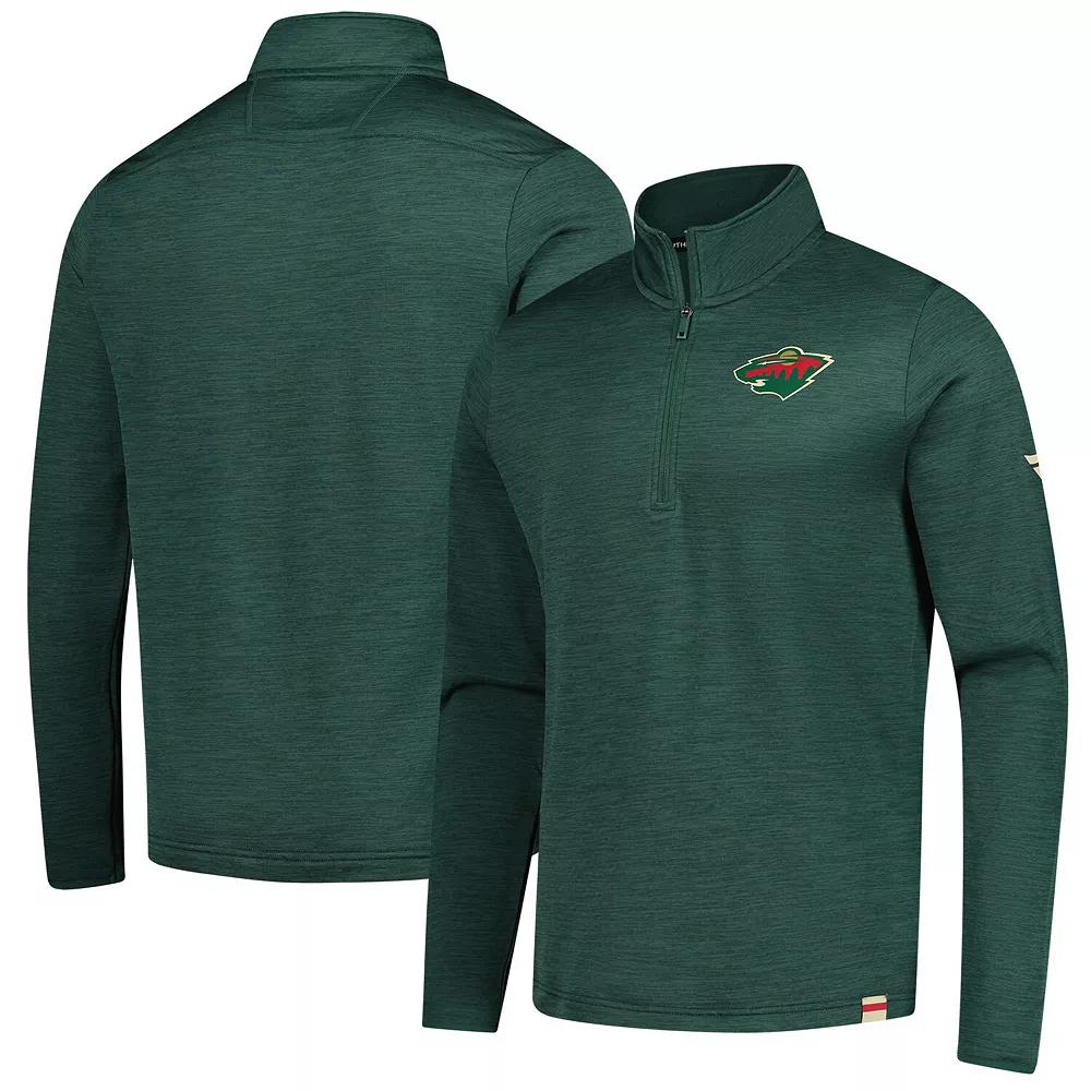 Men's Fanatics  Heather Green Minnesota Wild Authentic Pro Lightweight Quarter-Zip Pullover, Size: XL Product Image