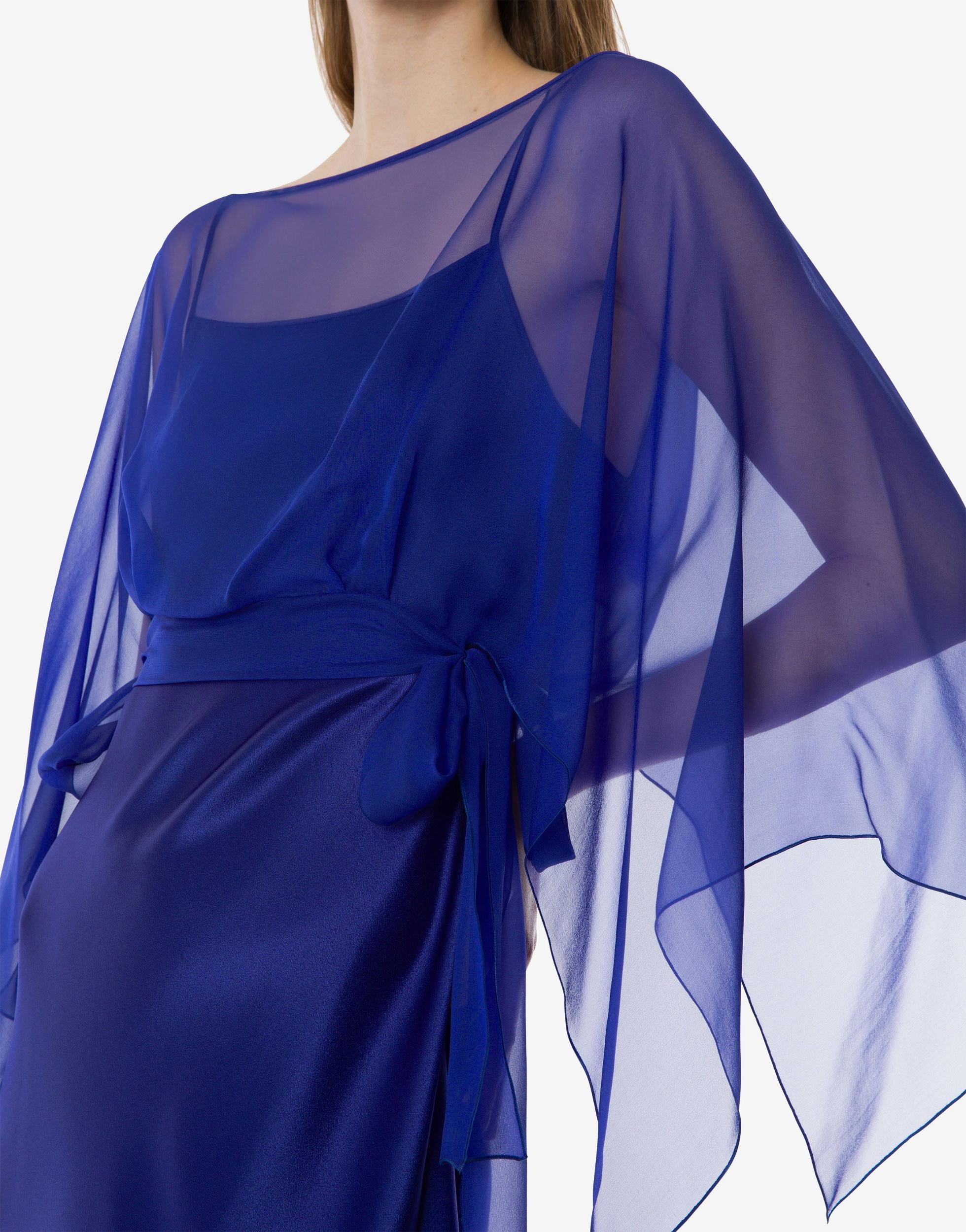 Satin and chiffon long dress Product Image